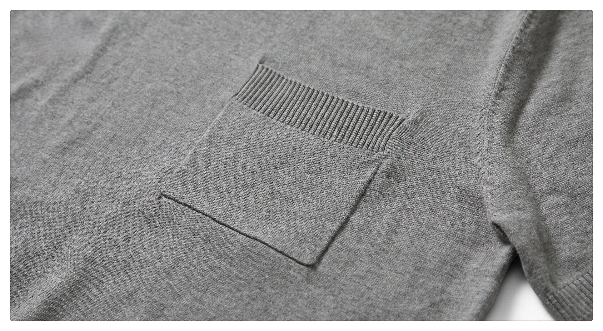 Men's Knitted Pocket T-shirt Short Sleeves