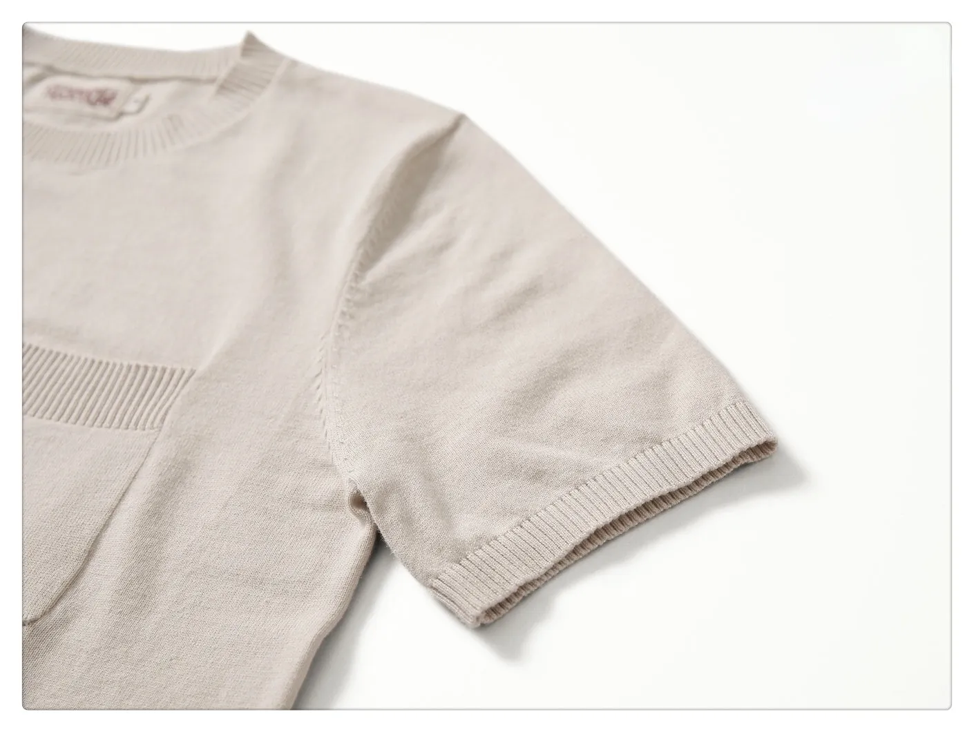 Men's Knitted Pocket T-shirt Short Sleeves