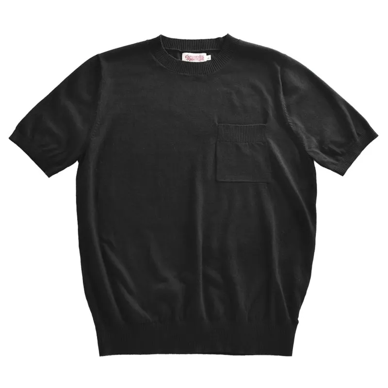 Men's Knitted Pocket T-shirt Short Sleeves
