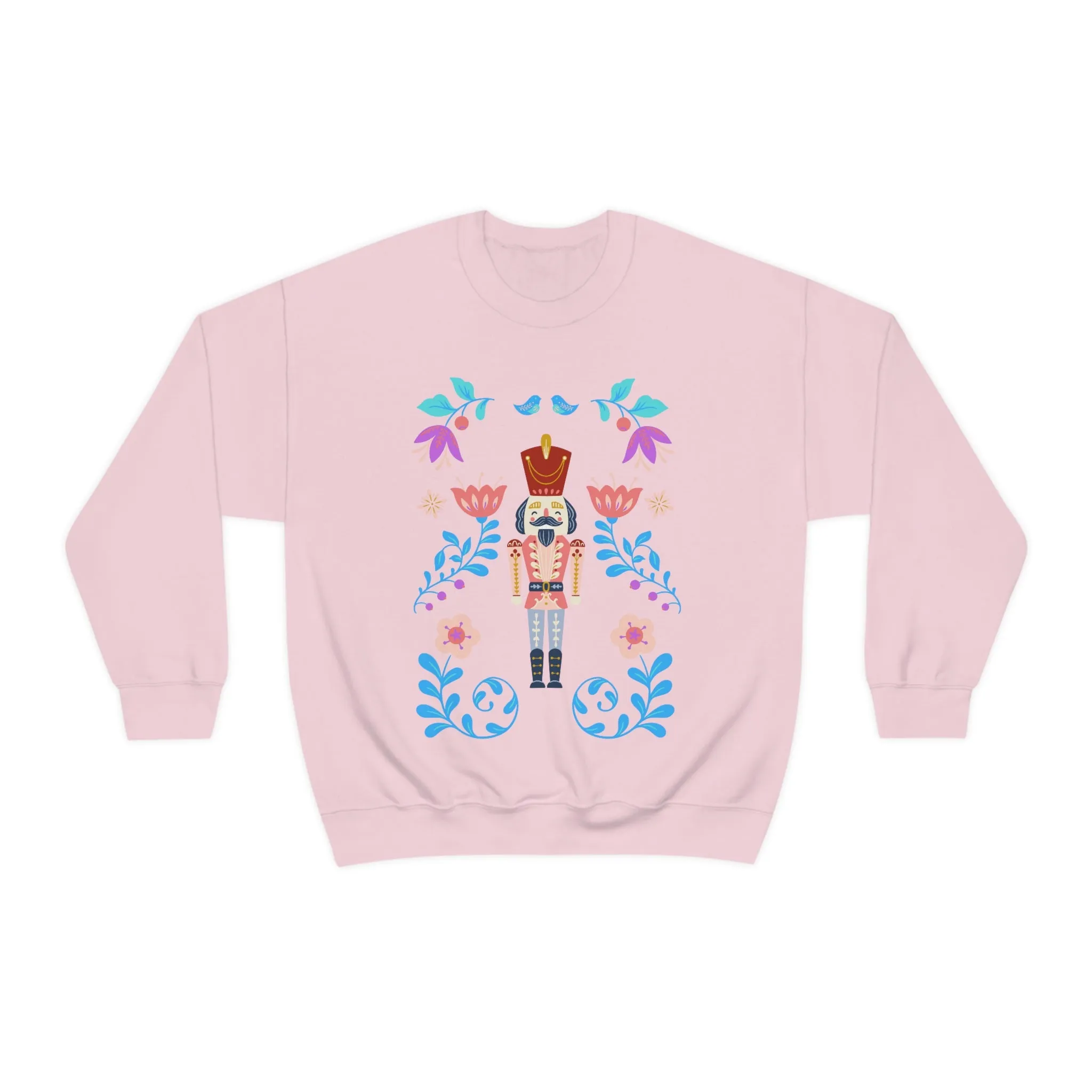 Nutcracker Modern Sweatshirt, Blue Nutcracker Sweatshirt, Trendy Christmas Minimalist  Sweatshirt, Xmas Crewneck Bright Color Crew