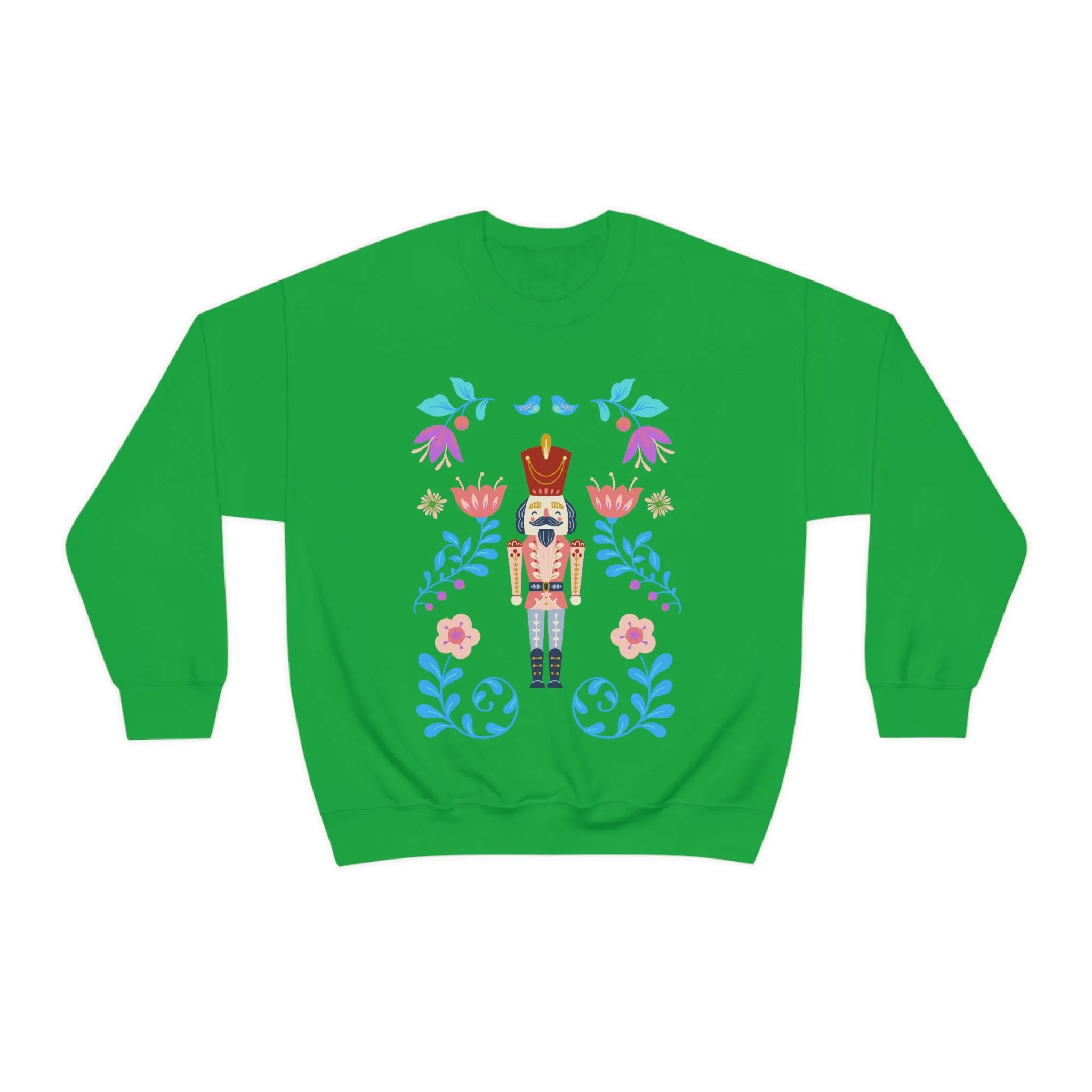 Nutcracker Modern Sweatshirt, Blue Nutcracker Sweatshirt, Trendy Christmas Minimalist  Sweatshirt, Xmas Crewneck Bright Color Crew