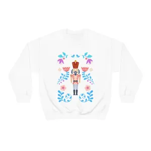 Nutcracker Modern Sweatshirt, Blue Nutcracker Sweatshirt, Trendy Christmas Minimalist  Sweatshirt, Xmas Crewneck Bright Color Crew