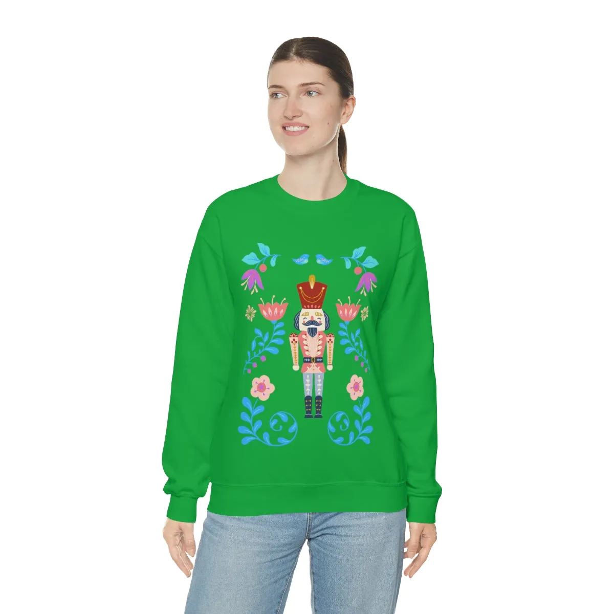 Nutcracker Modern Sweatshirt, Blue Nutcracker Sweatshirt, Trendy Christmas Minimalist  Sweatshirt, Xmas Crewneck Bright Color Crewneck