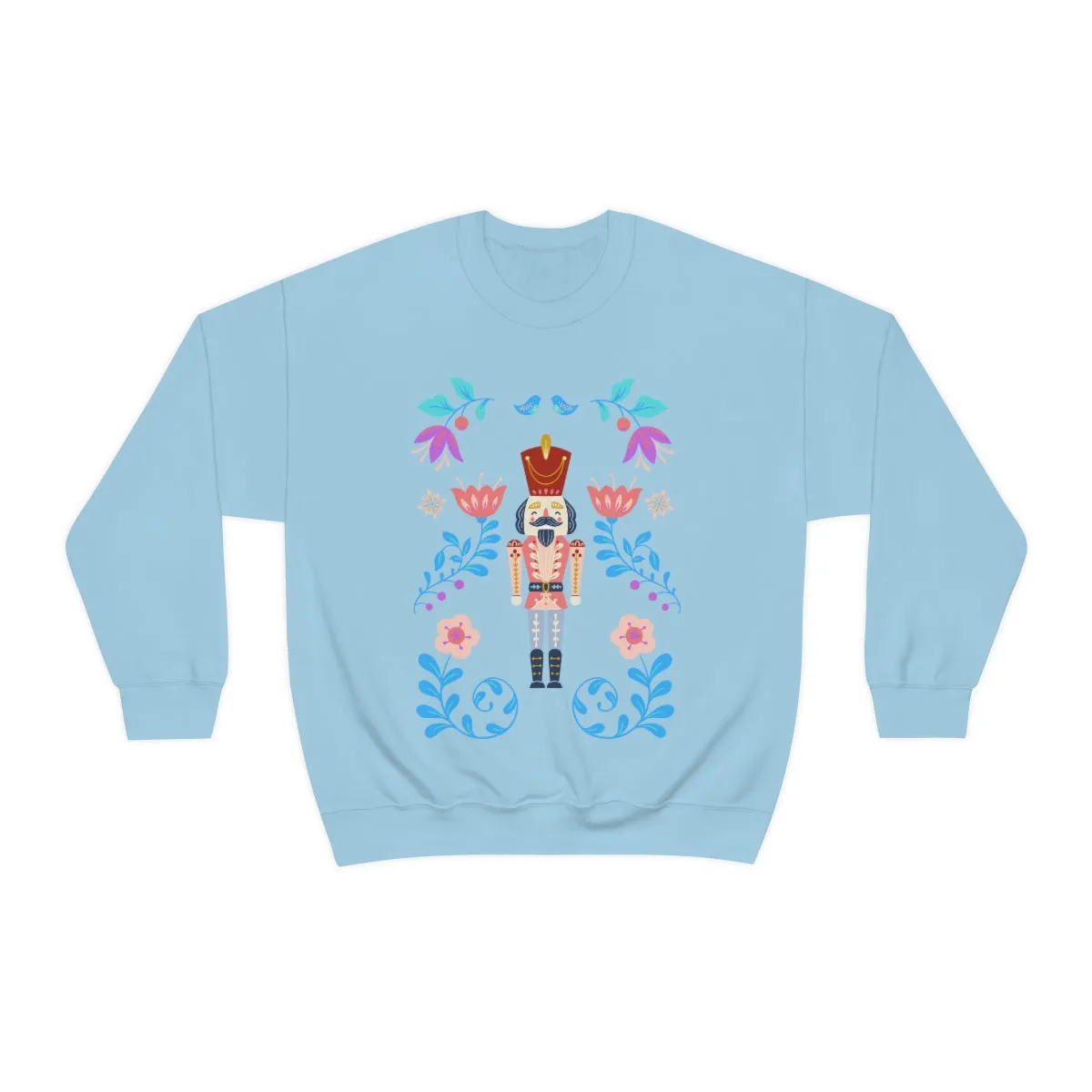 Nutcracker Modern Sweatshirt, Blue Nutcracker Sweatshirt, Trendy Christmas Minimalist  Sweatshirt, Xmas Crewneck Bright Color Crewneck