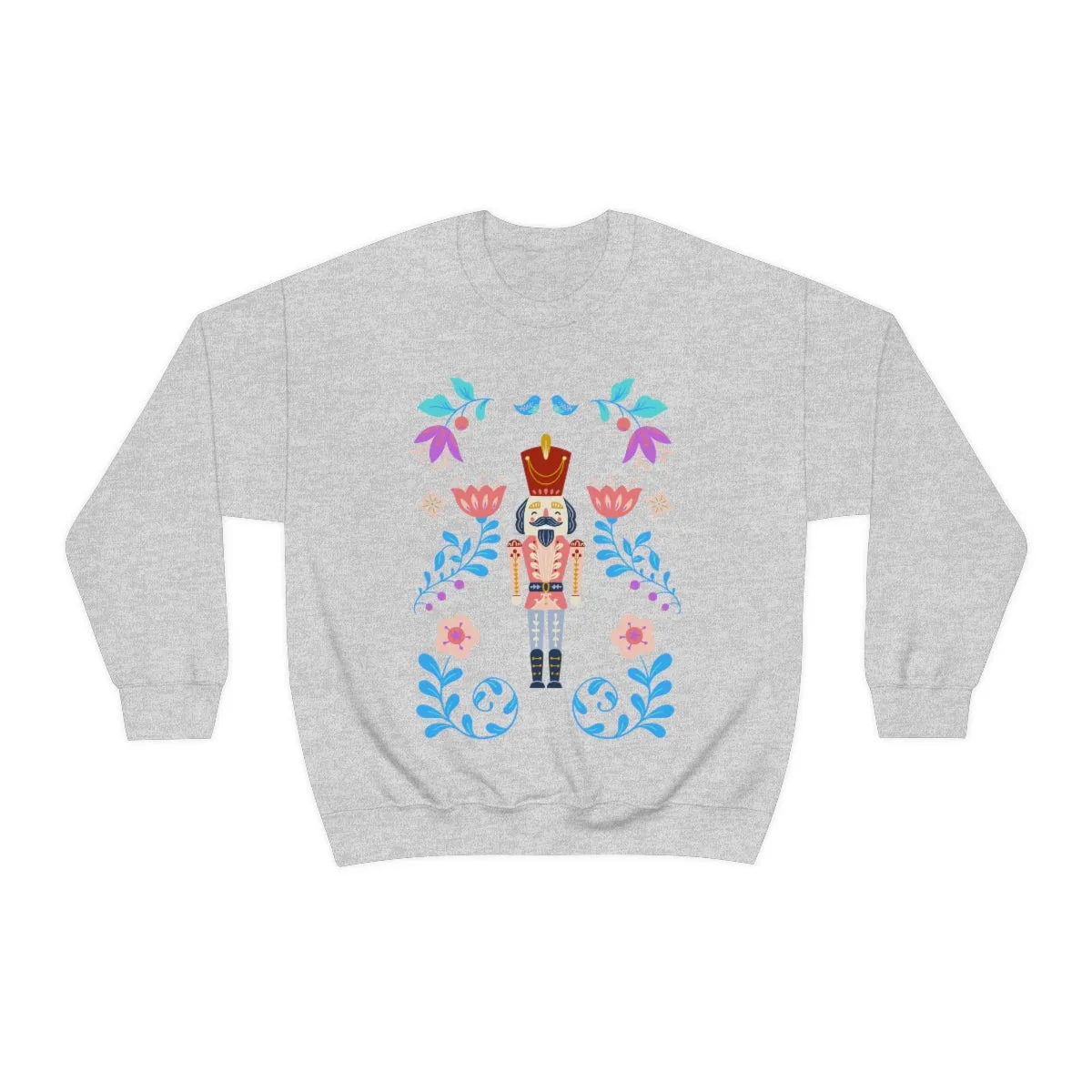 Nutcracker Modern Sweatshirt, Blue Nutcracker Sweatshirt, Trendy Christmas Minimalist  Sweatshirt, Xmas Crewneck Bright Color Crewneck