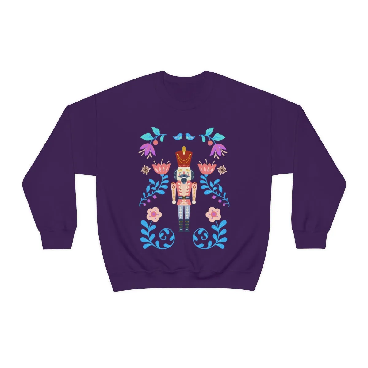 Nutcracker Modern Sweatshirt, Blue Nutcracker Sweatshirt, Trendy Christmas Minimalist  Sweatshirt, Xmas Crewneck Bright Color Crewneck