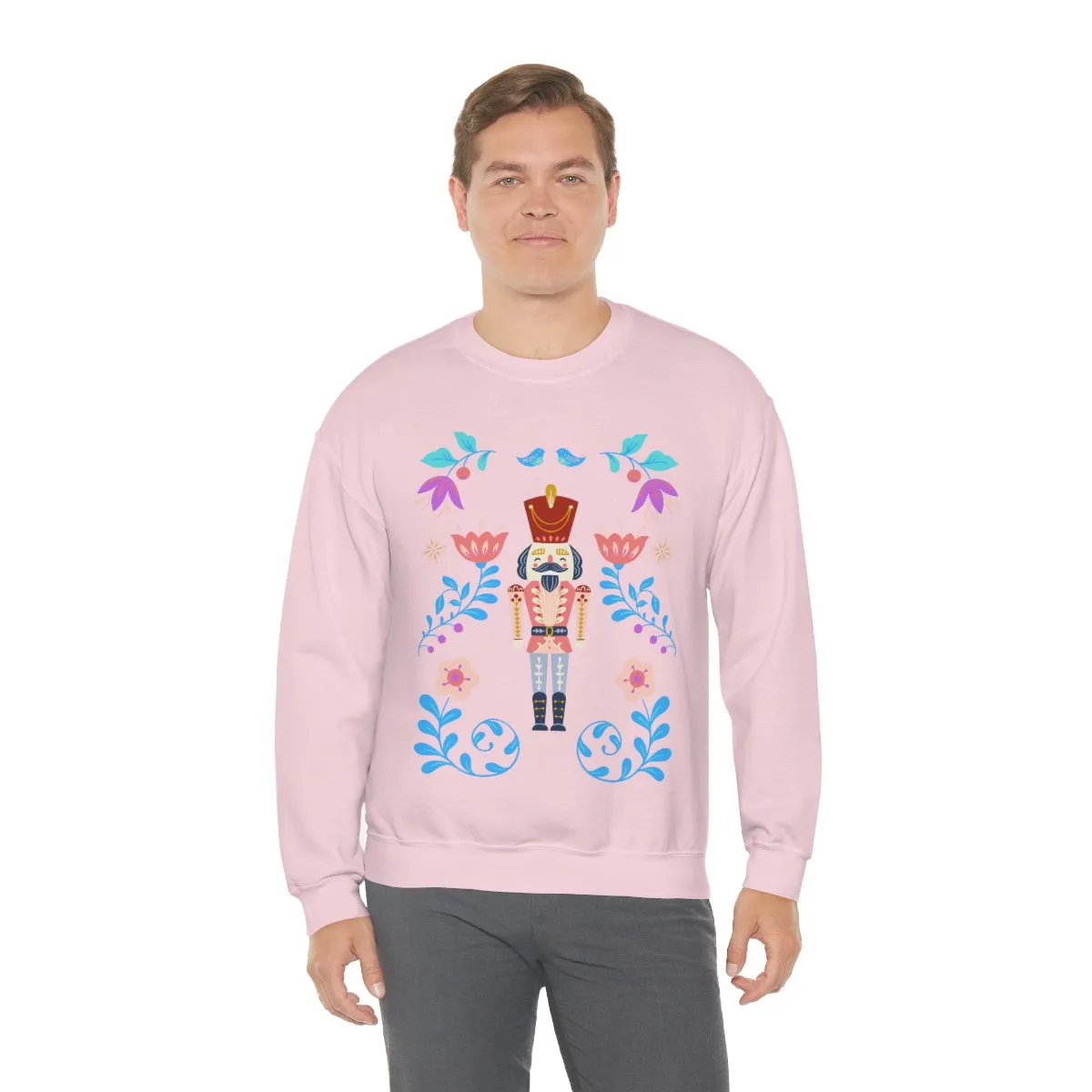 Nutcracker Modern Sweatshirt, Blue Nutcracker Sweatshirt, Trendy Christmas Minimalist  Sweatshirt, Xmas Crewneck Bright Color Crewneck