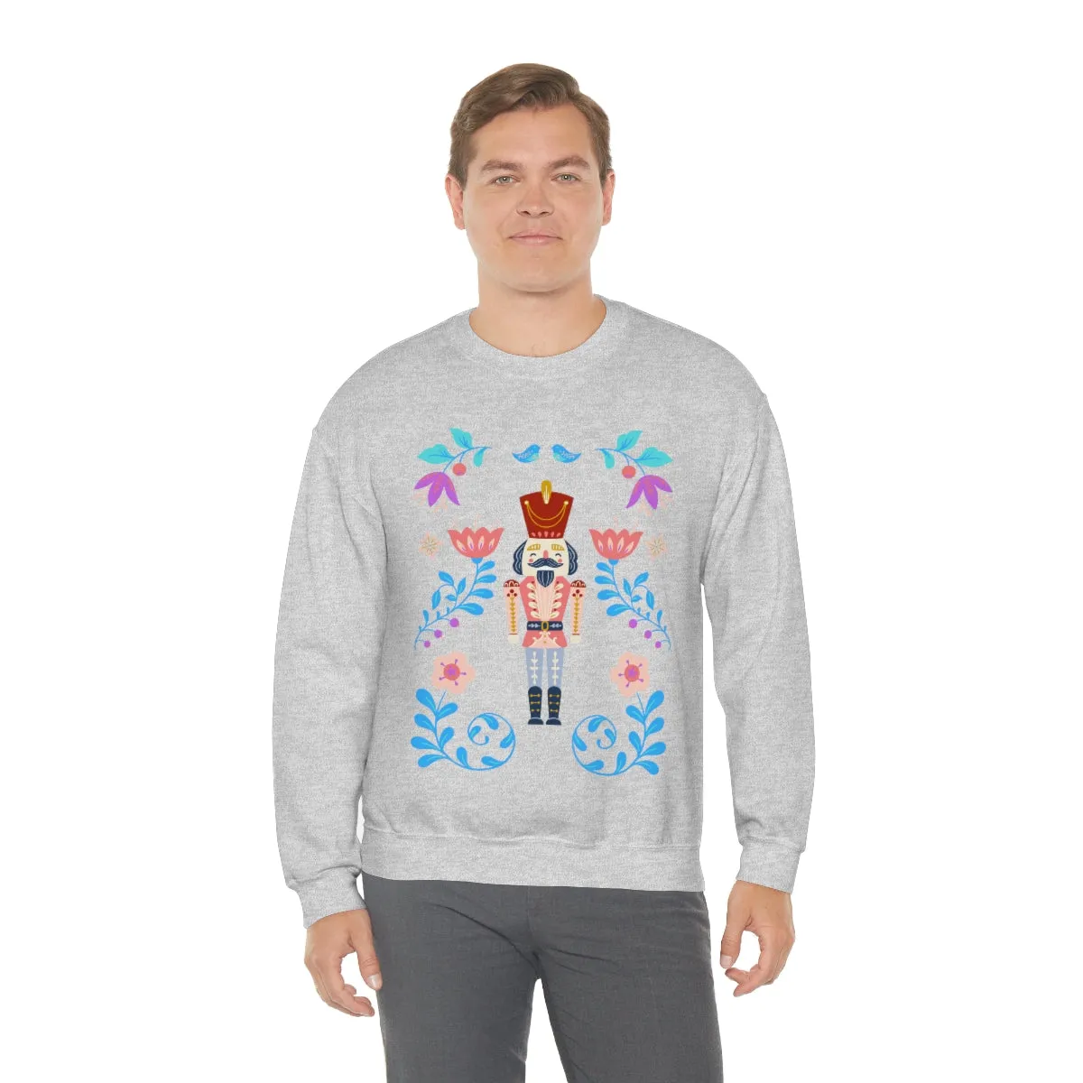 Nutcracker Modern Sweatshirt, Blue Nutcracker Sweatshirt, Trendy Christmas Minimalist  Sweatshirt, Xmas Crewneck Bright Color Crewneck