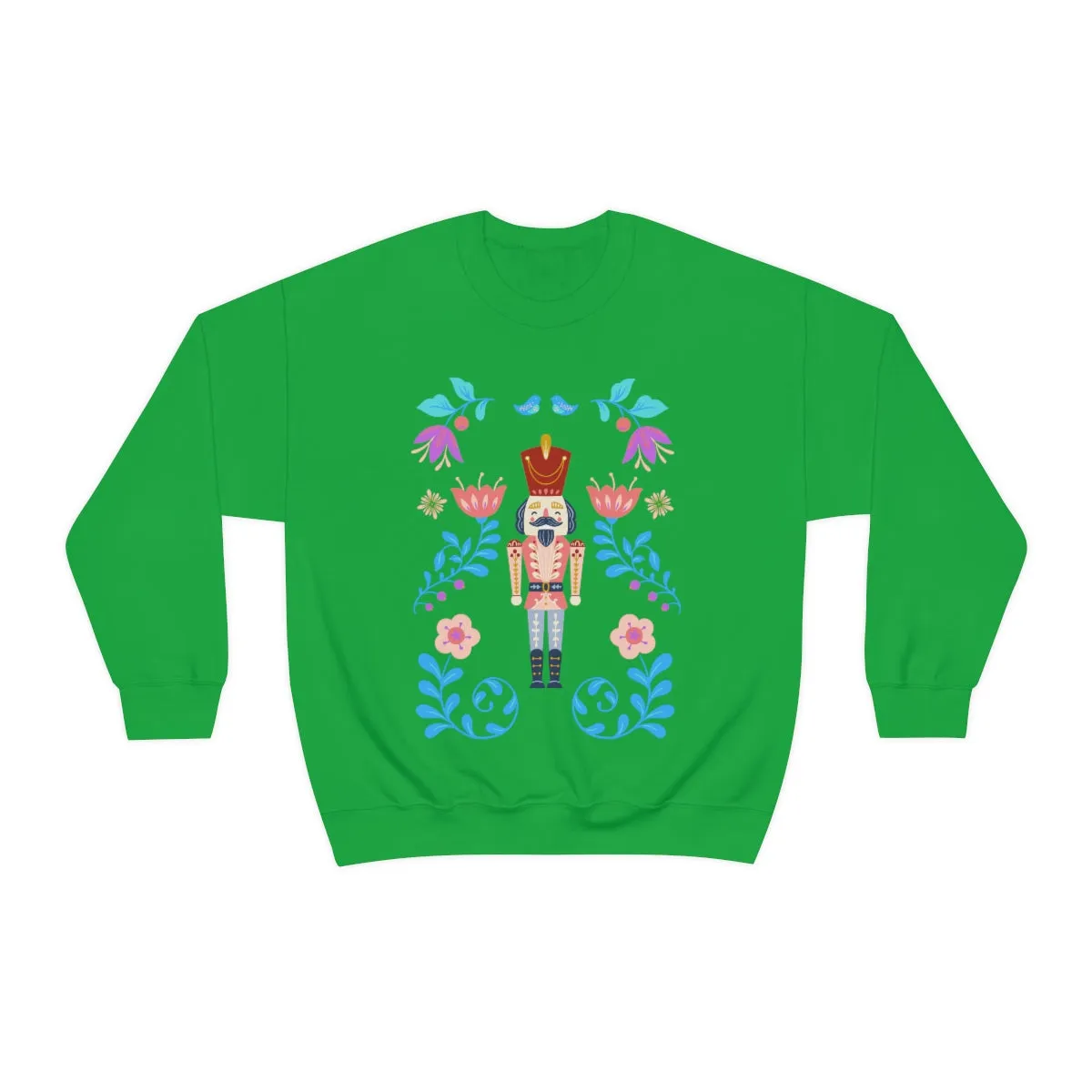 Nutcracker Modern Sweatshirt, Blue Nutcracker Sweatshirt, Trendy Christmas Minimalist  Sweatshirt, Xmas Crewneck Bright Color Crewneck