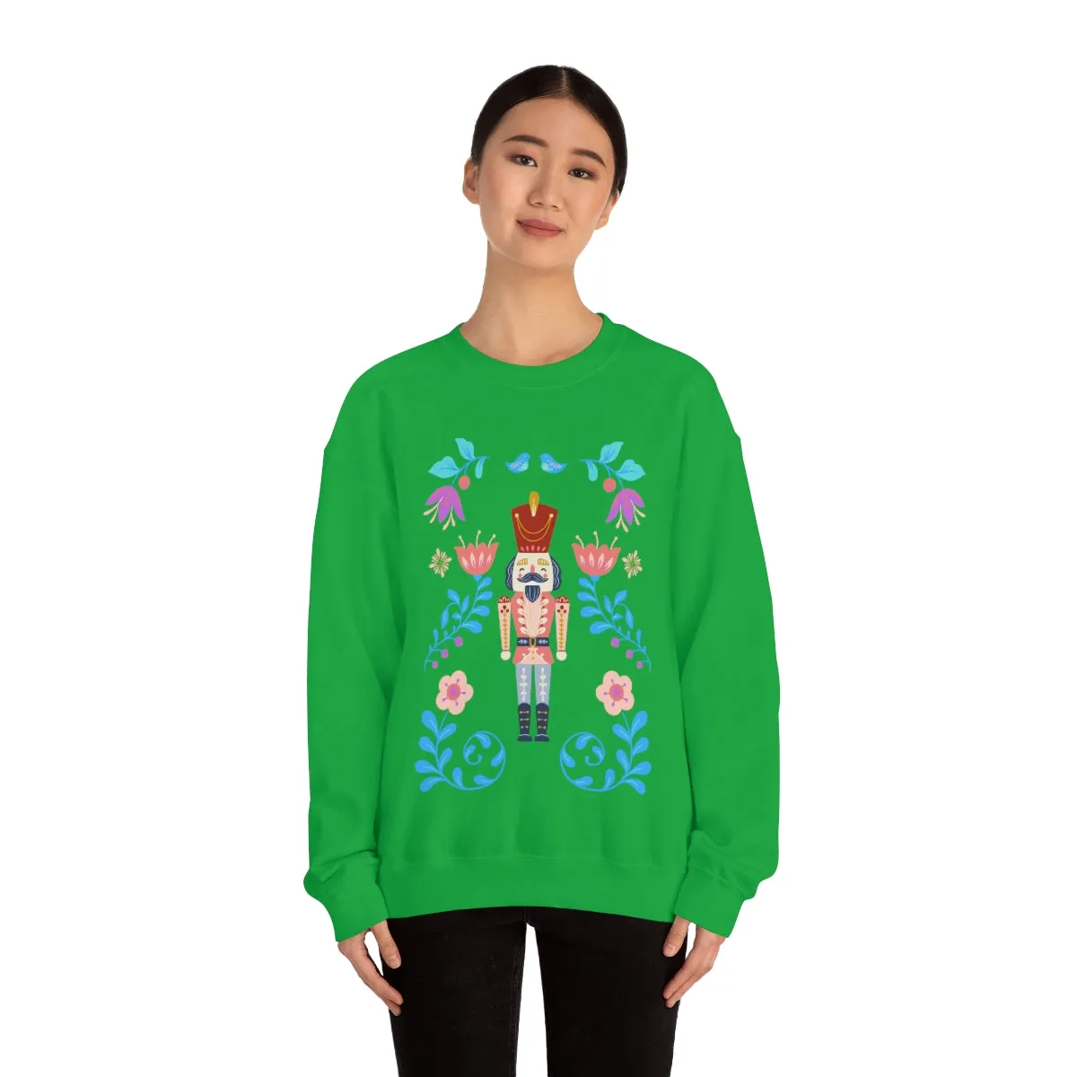 Nutcracker Modern Sweatshirt, Blue Nutcracker Sweatshirt, Trendy Christmas Minimalist  Sweatshirt, Xmas Crewneck Bright Color Crewneck