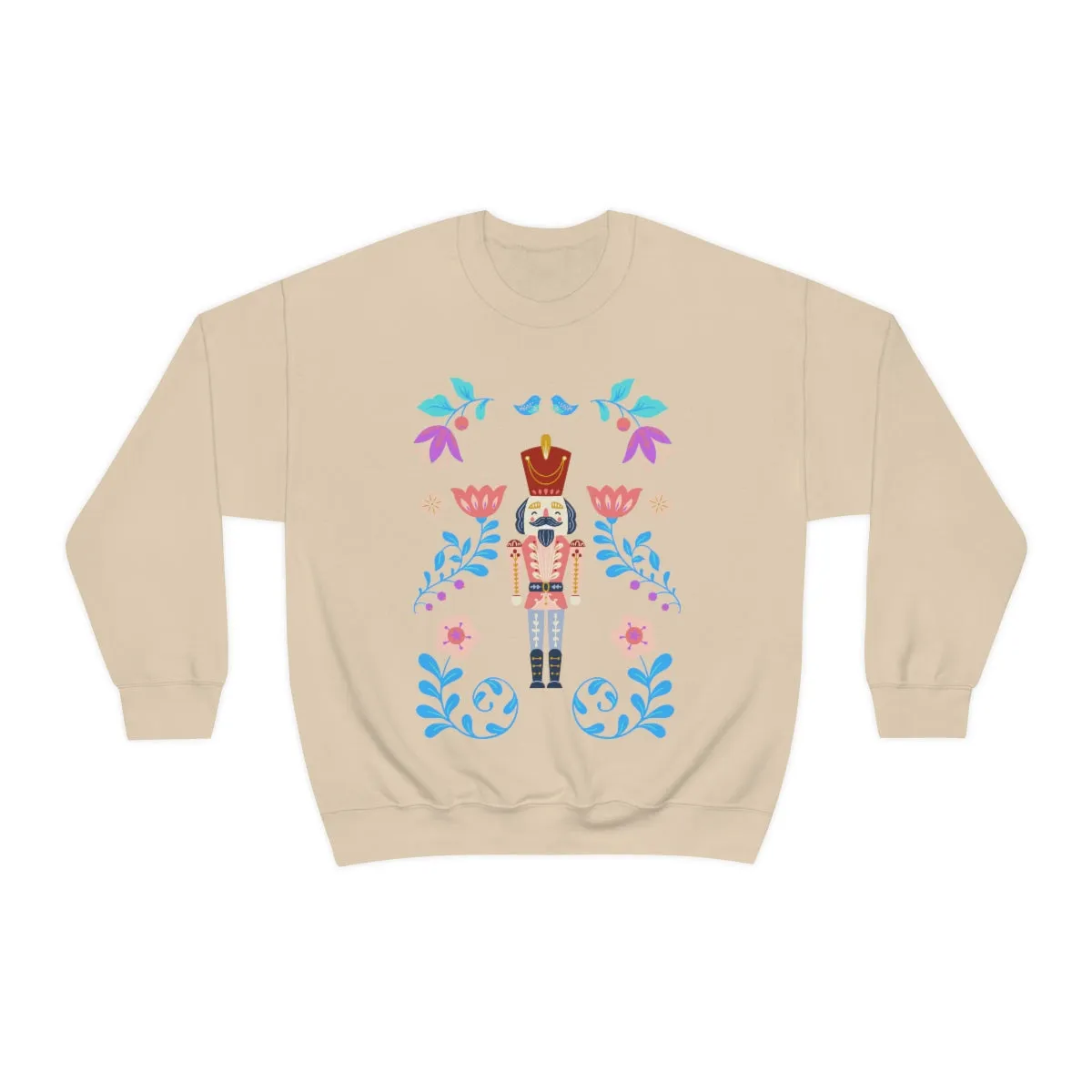 Nutcracker Modern Sweatshirt, Blue Nutcracker Sweatshirt, Trendy Christmas Minimalist  Sweatshirt, Xmas Crewneck Bright Color Crewneck