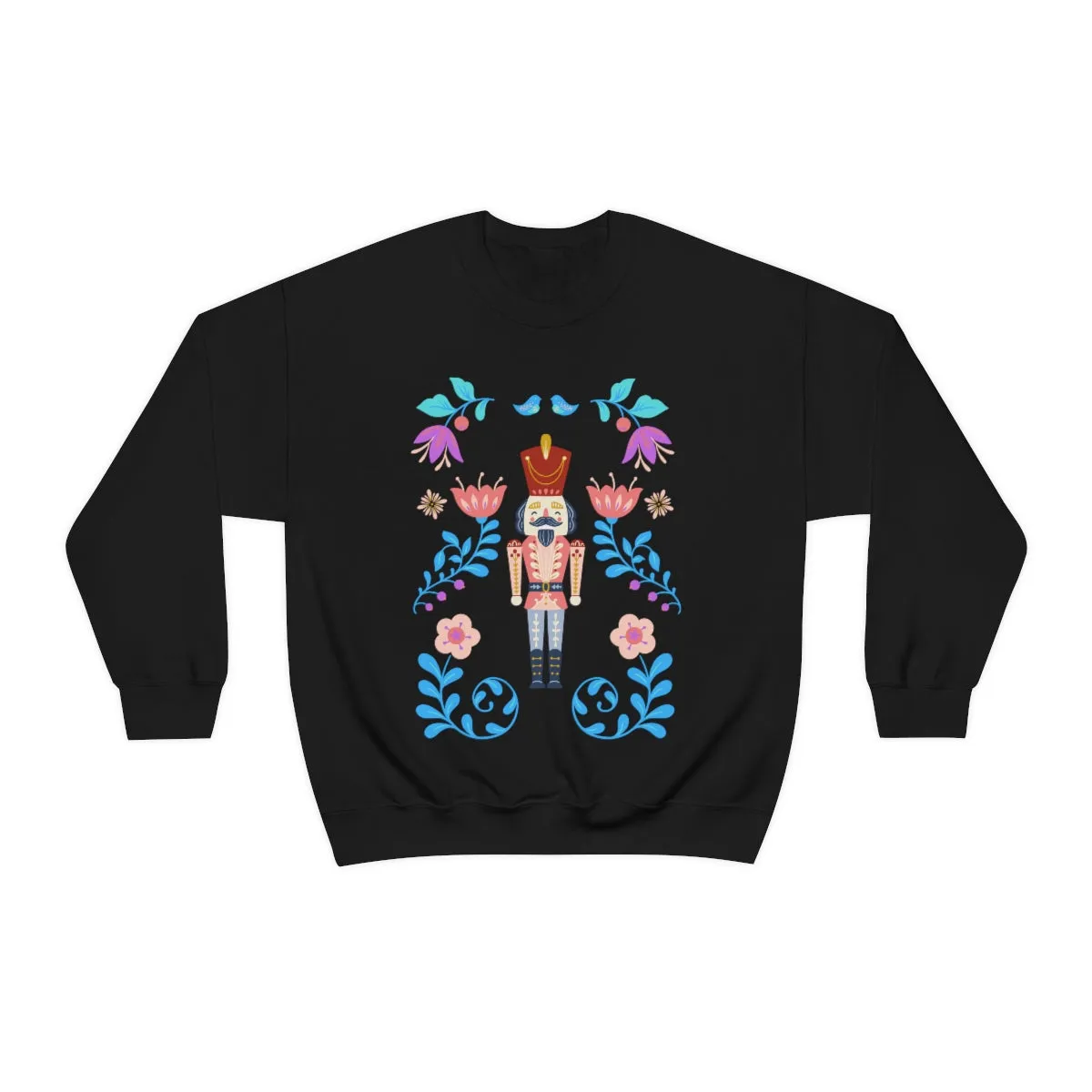 Nutcracker Modern Sweatshirt, Blue Nutcracker Sweatshirt, Trendy Christmas Minimalist  Sweatshirt, Xmas Crewneck Bright Color Crewneck