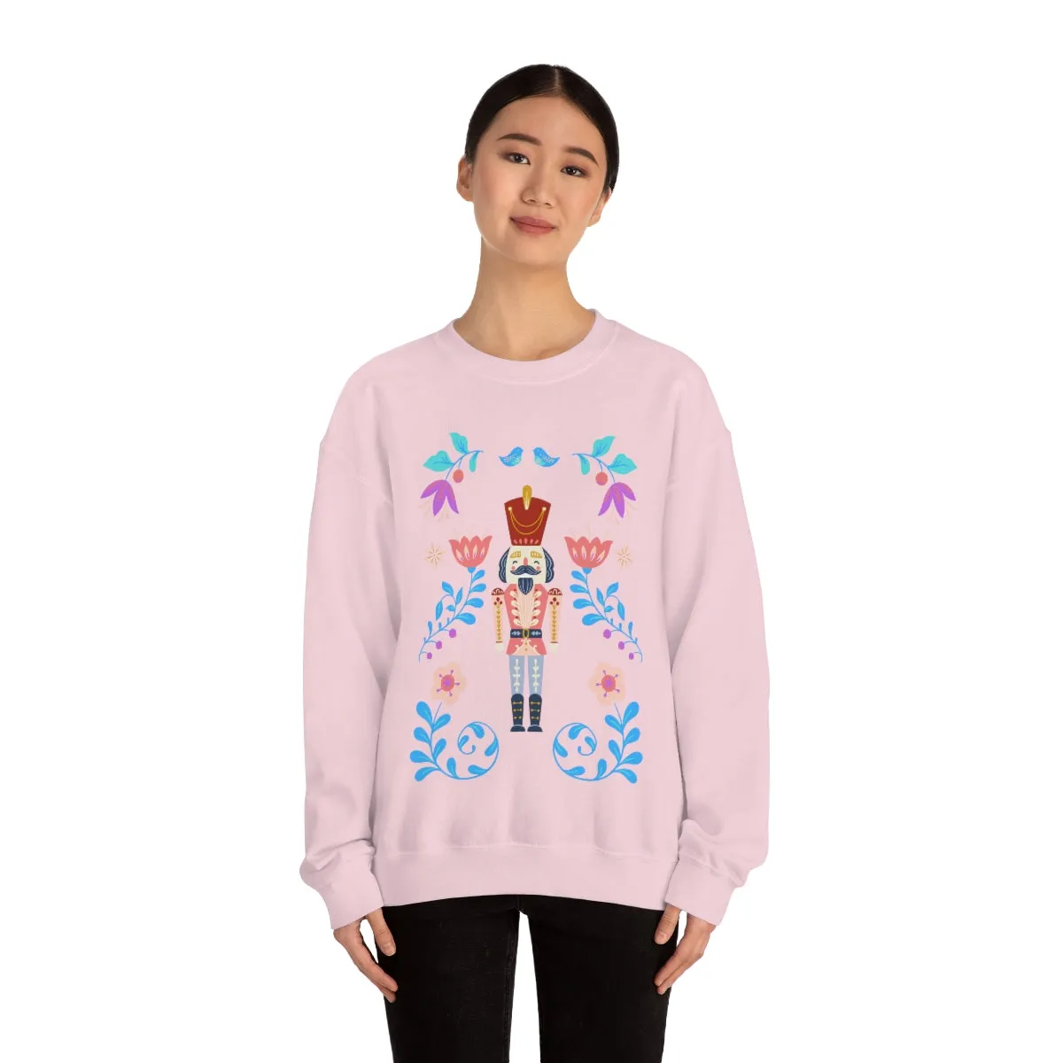 Nutcracker Modern Sweatshirt, Blue Nutcracker Sweatshirt, Trendy Christmas Minimalist  Sweatshirt, Xmas Crewneck Bright Color Crewneck