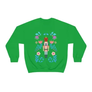 Nutcracker Modern Sweatshirt, Blue Nutcracker Sweatshirt, Trendy Christmas Minimalist  Sweatshirt, Xmas Crewneck Bright Color Crewneck