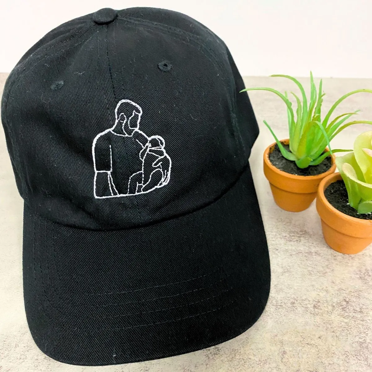Personalized Dad Hat with Custom Embroidered Photo - Unique Dad Gift Idea