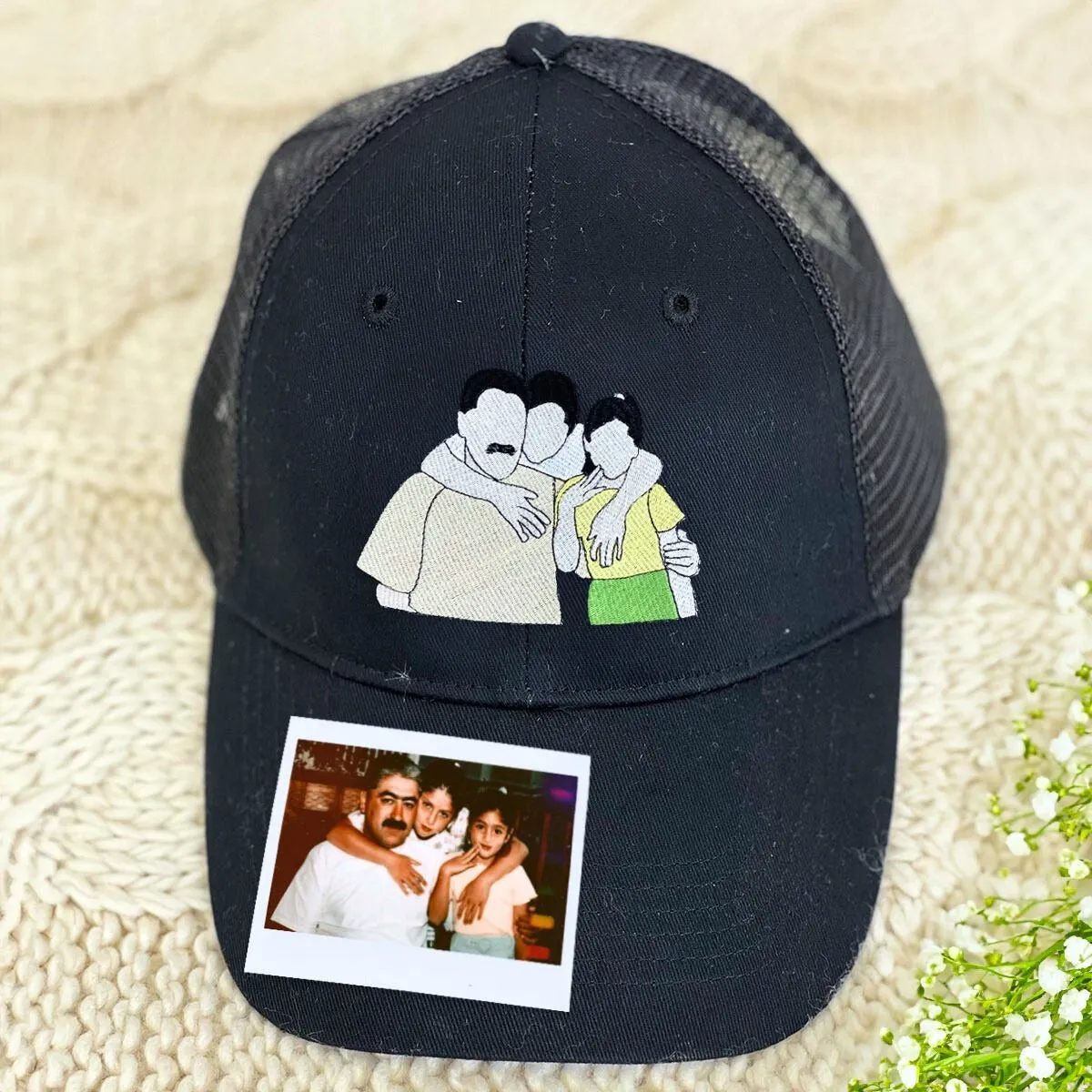 Personalized Dad Hat with Custom Embroidered Photo - Unique Dad Gift Idea
