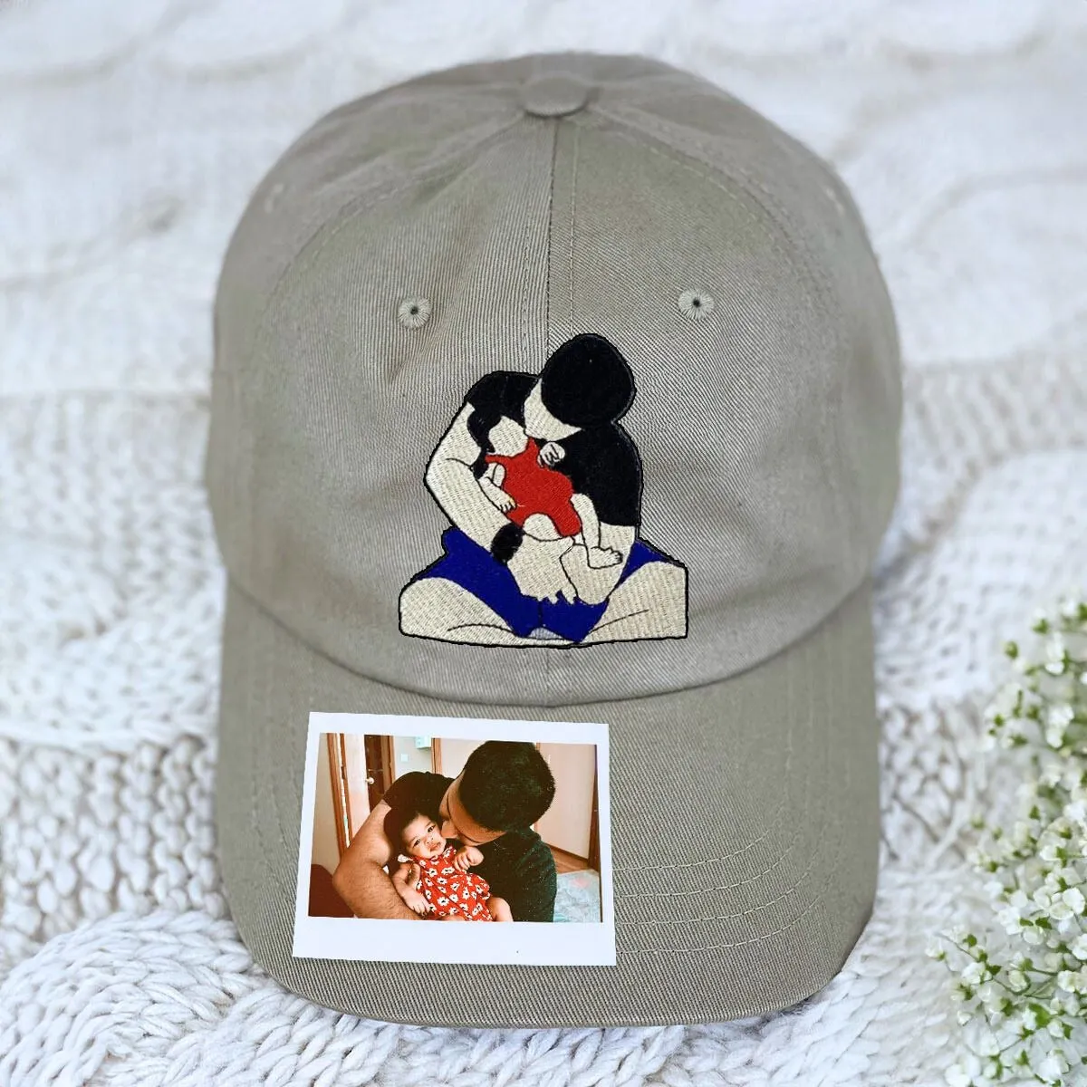 Personalized Dad Hat with Custom Embroidered Photo - Unique Dad Gift Idea