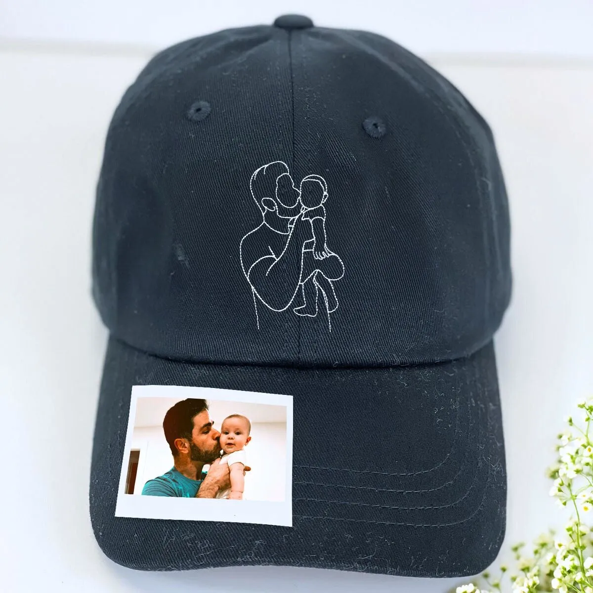 Personalized Dad Hat with Custom Embroidered Photo - Unique Dad Gift Idea