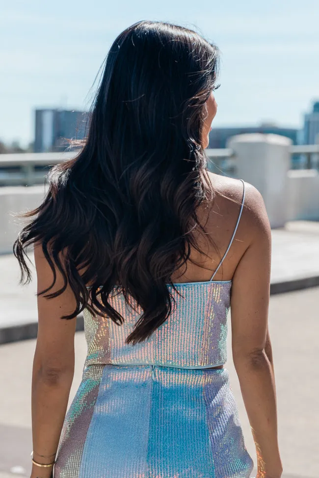 Play The Radio Sequin Stripe Crop Top FINAL SALE