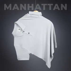 Pure Cotton Polo Plain T Shirts (Pearl Grey) Without Pocket