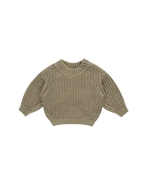 Quincy Mae Olive Chunky Knit Sweater   Bloomer Set