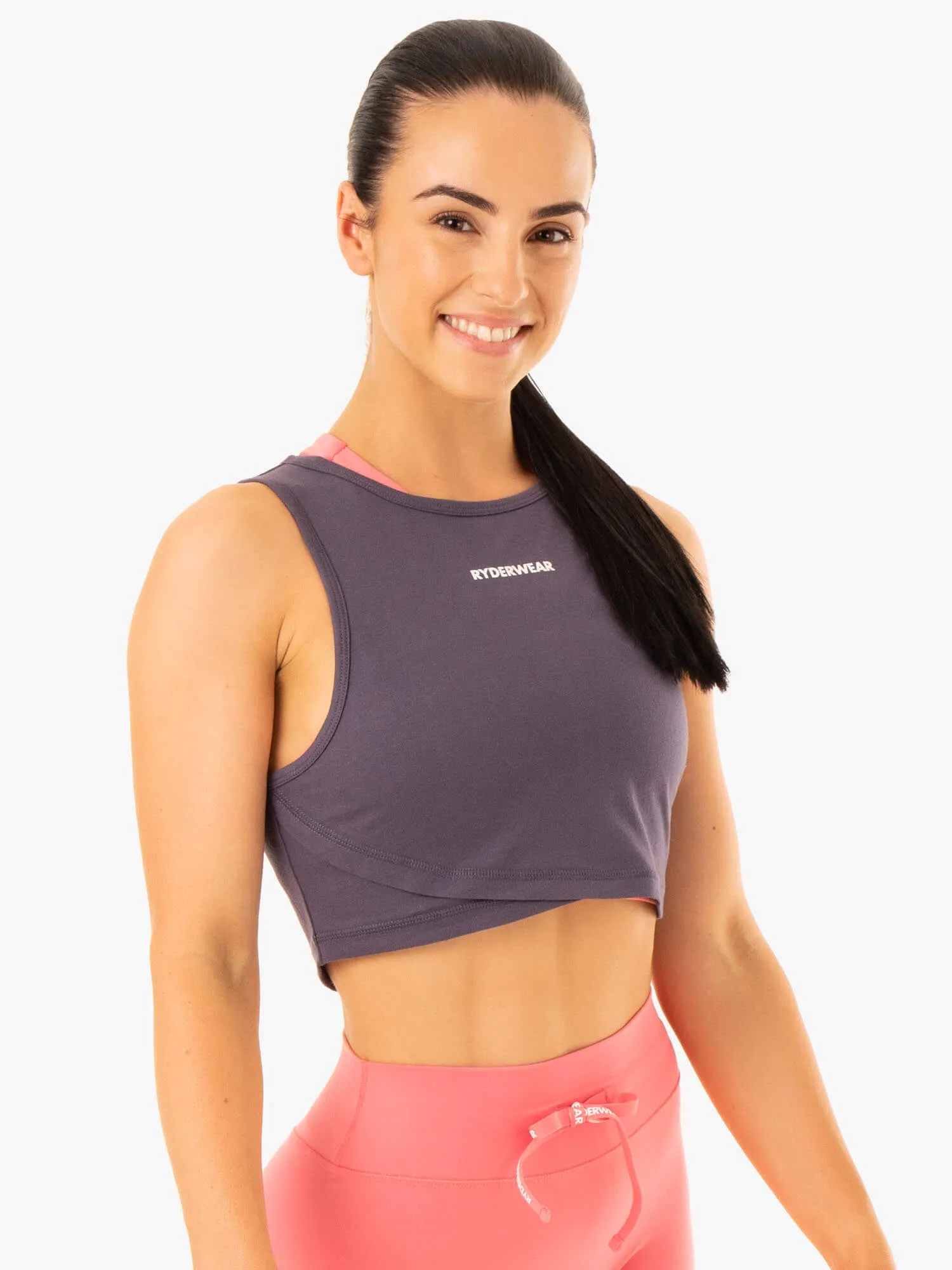 Replay Cross Over Tank - Charcoal