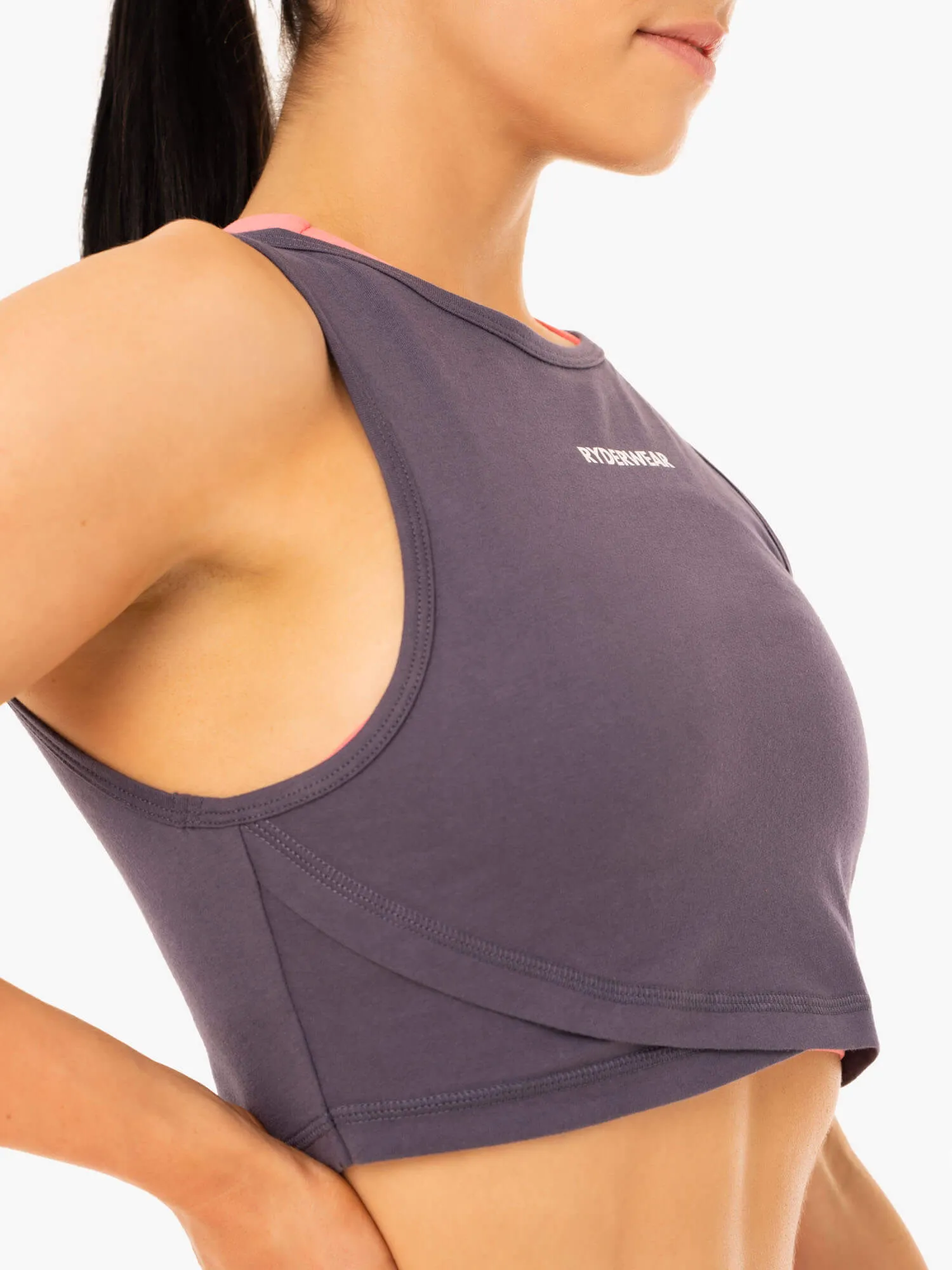 Replay Cross Over Tank - Charcoal