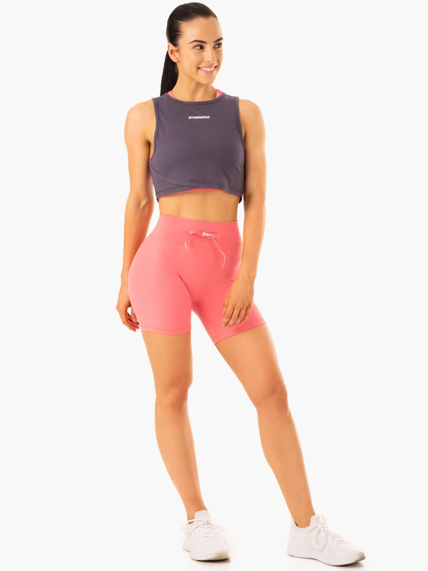 Replay Cross Over Tank - Charcoal