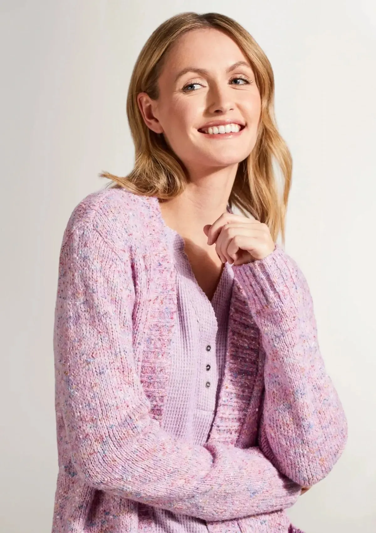 Sofia Sweater Cardigan - Lavender Blush