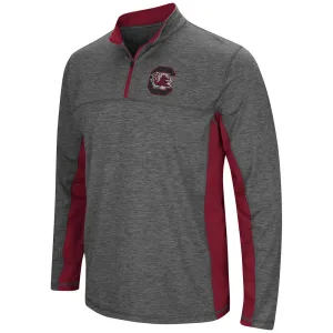South Carolina Gamecocks Colosseum Gray & Garnet Milton 1/4 Zip LS Windshirt
