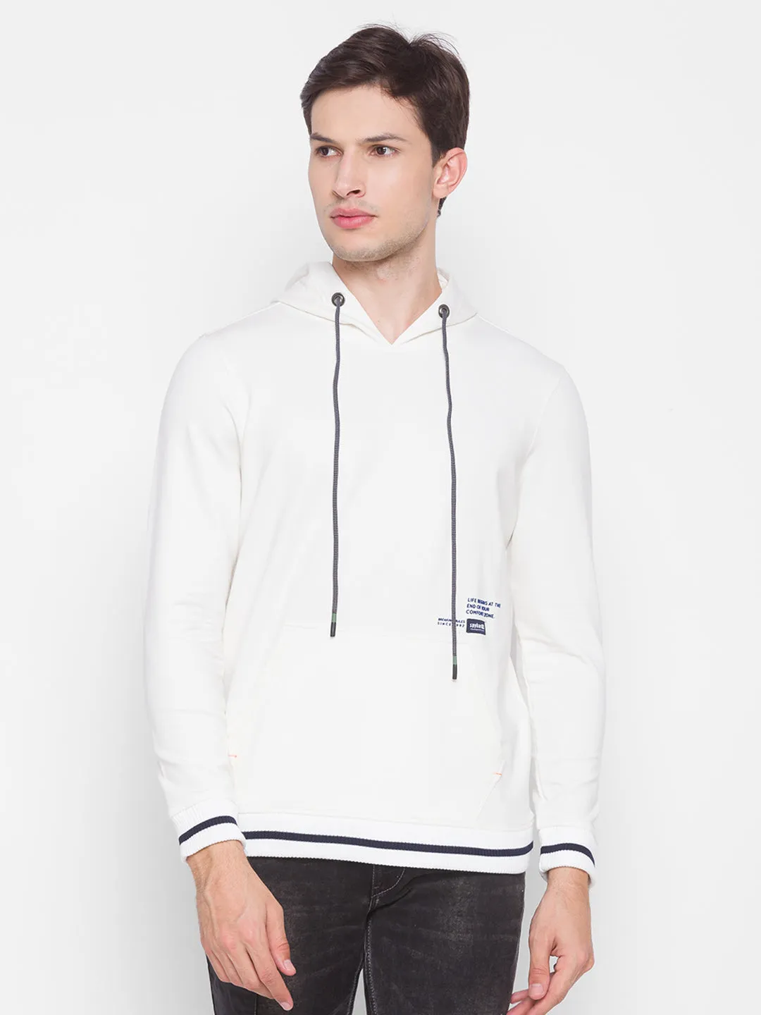 Spykar Brown Cotton Sweatshirt For Men