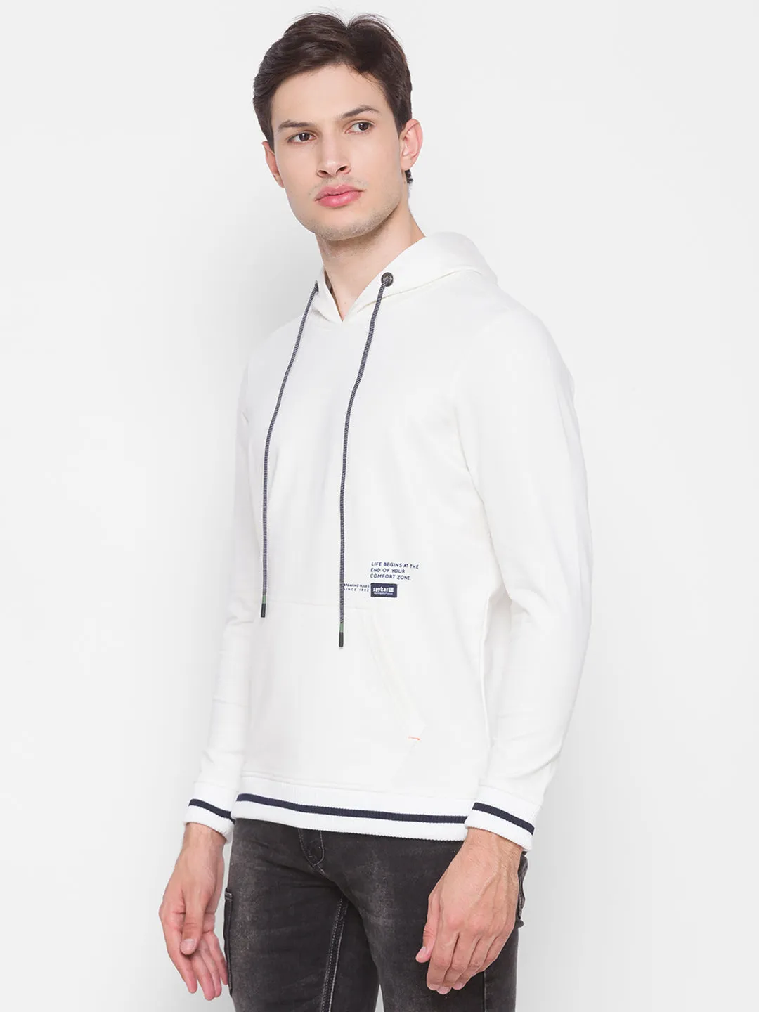Spykar Brown Cotton Sweatshirt For Men