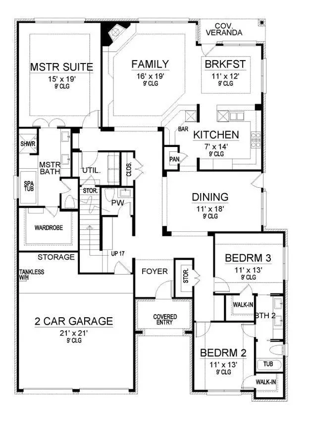 Stylish 2,918 sq ft home with owner's suite and media room.