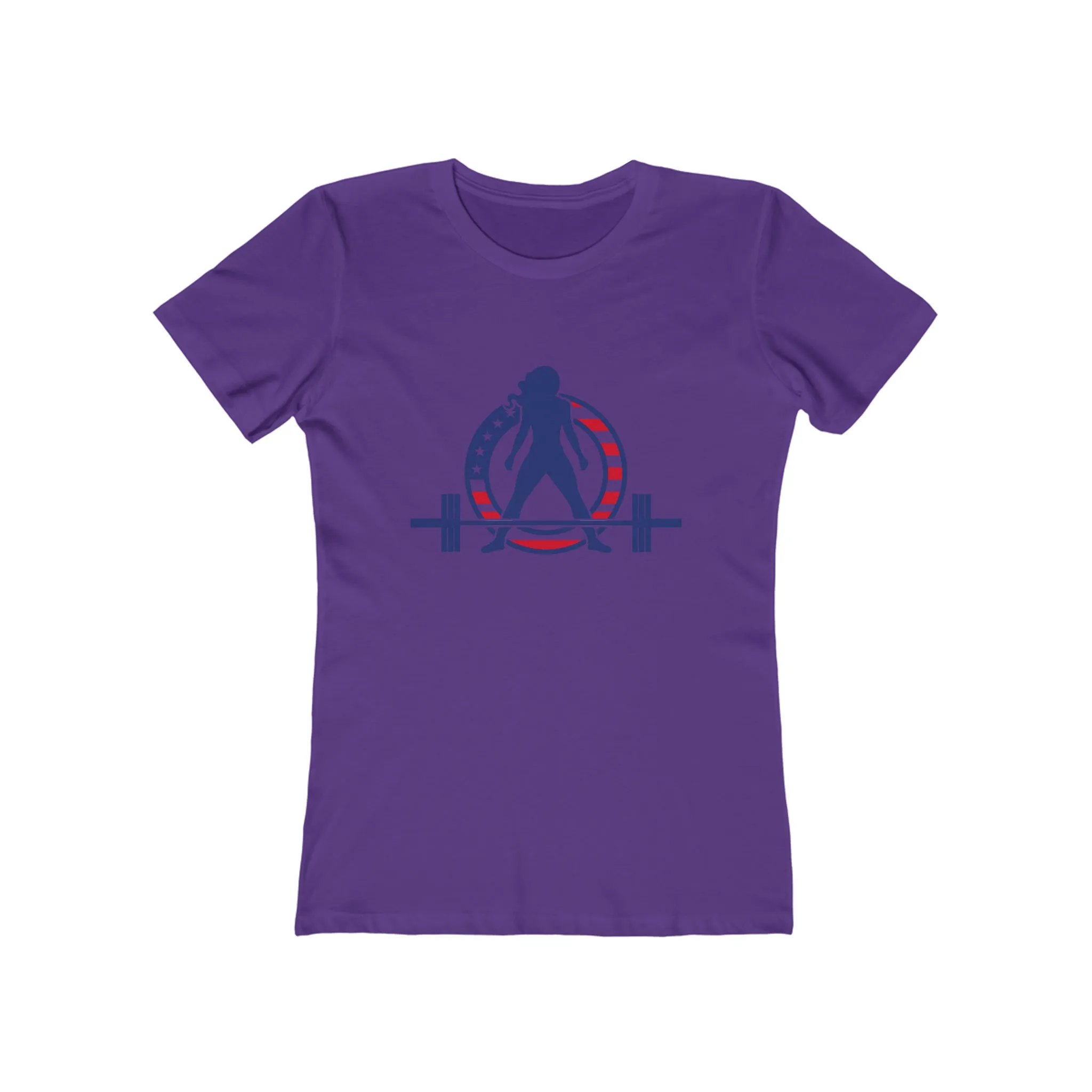 USA Logo - Women's The Boyfriend Tee - USA Light Logo - Plain Back