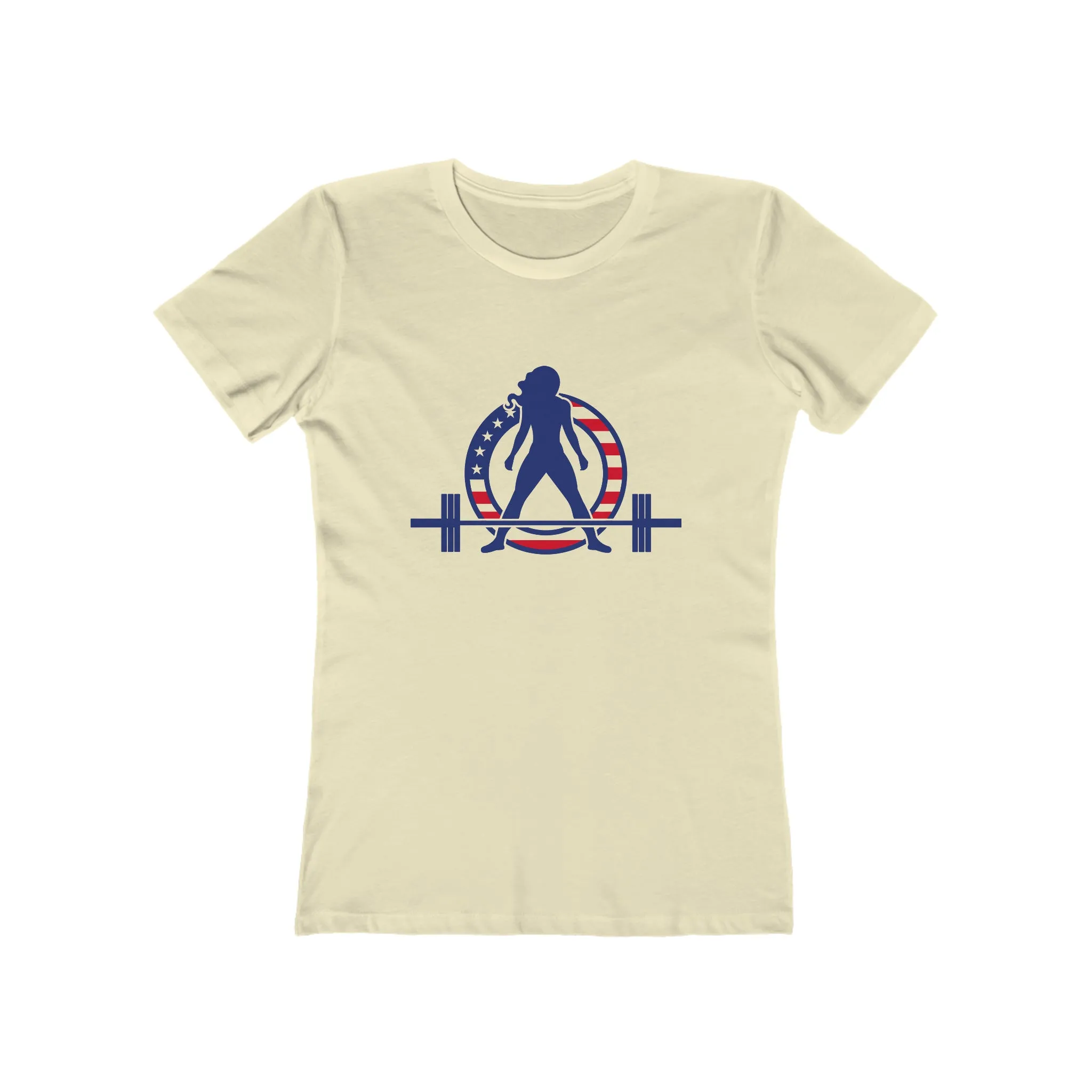 USA Logo - Women's The Boyfriend Tee - USA Light Logo - Plain Back