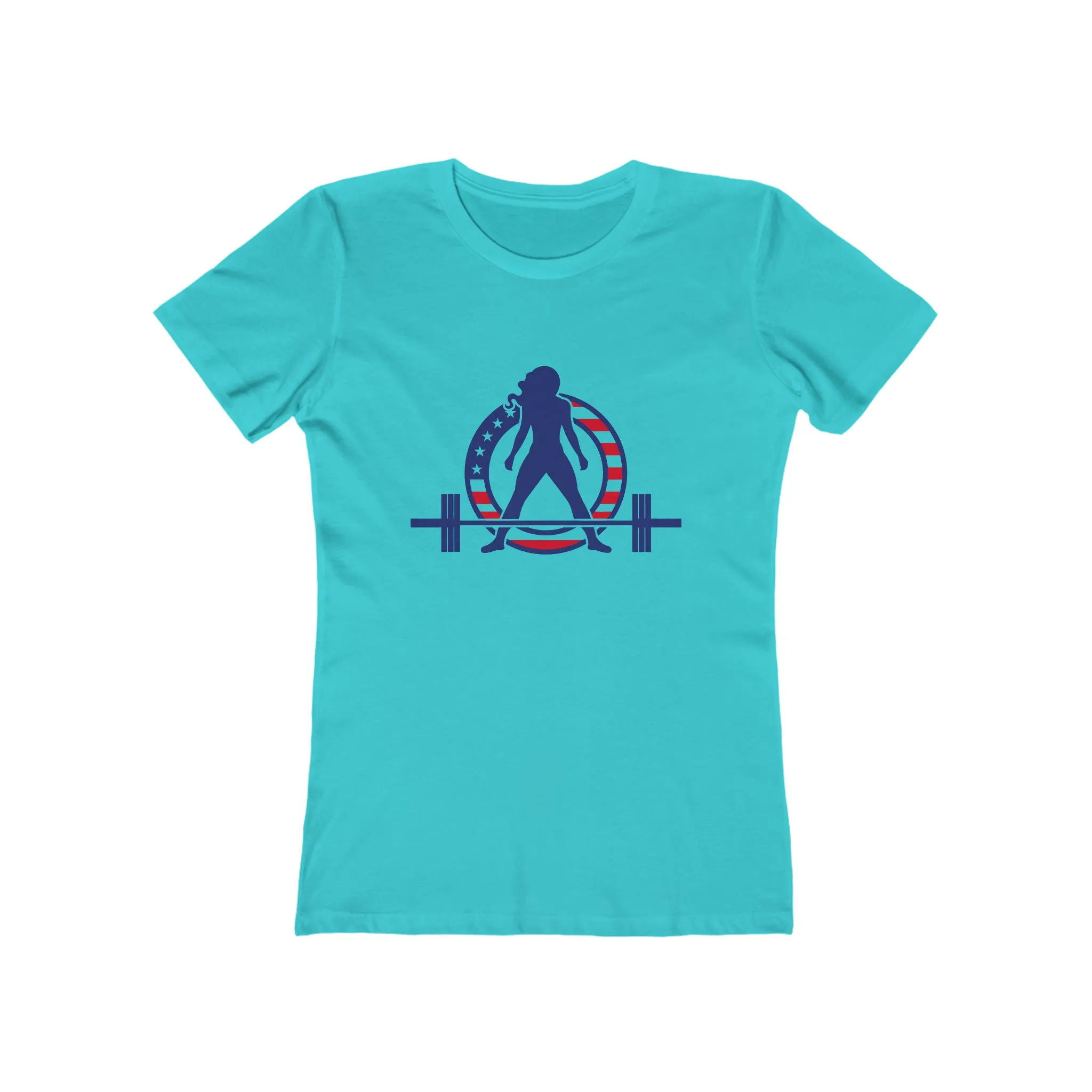 USA Logo - Women's The Boyfriend Tee - USA Light Logo - Plain Back
