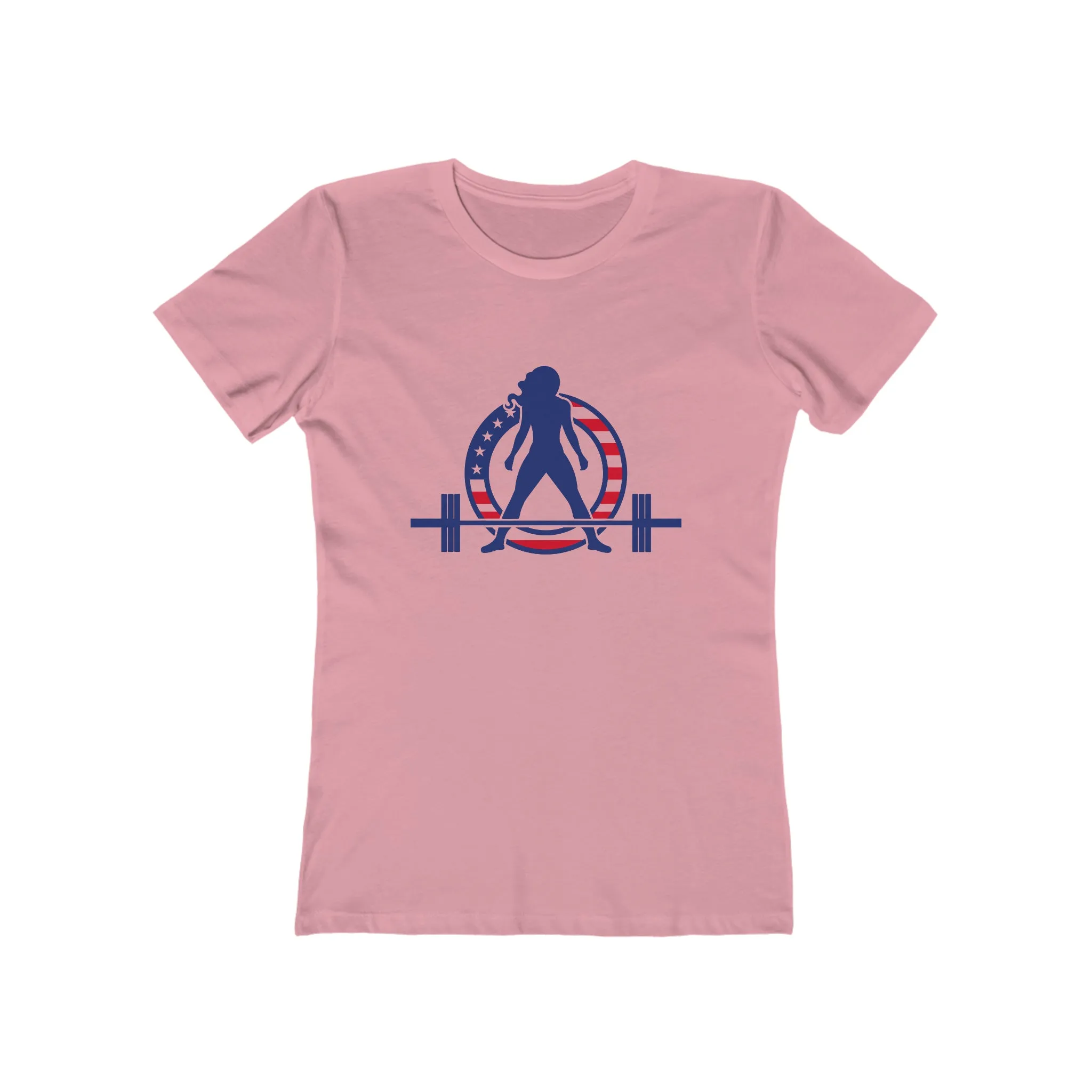 USA Logo - Women's The Boyfriend Tee - USA Light Logo - Plain Back