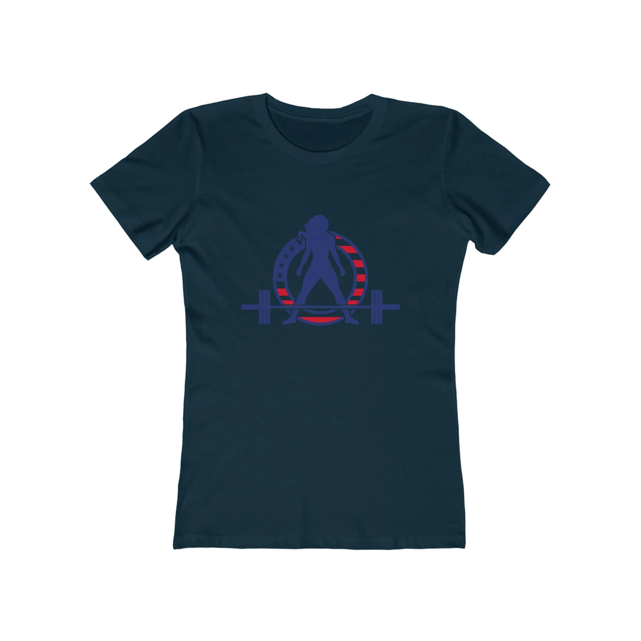 USA Logo - Women's The Boyfriend Tee - USA Light Logo - Plain Back