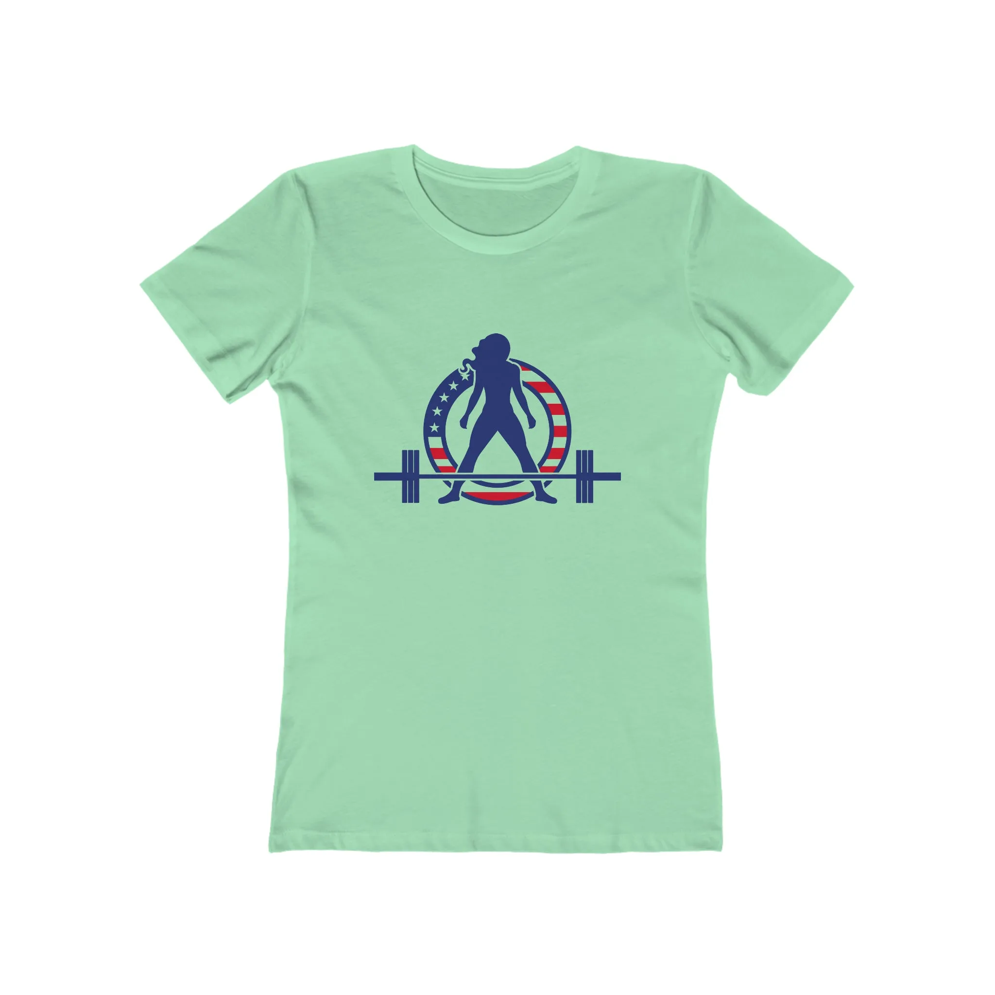 USA Logo - Women's The Boyfriend Tee - USA Light Logo - Plain Back
