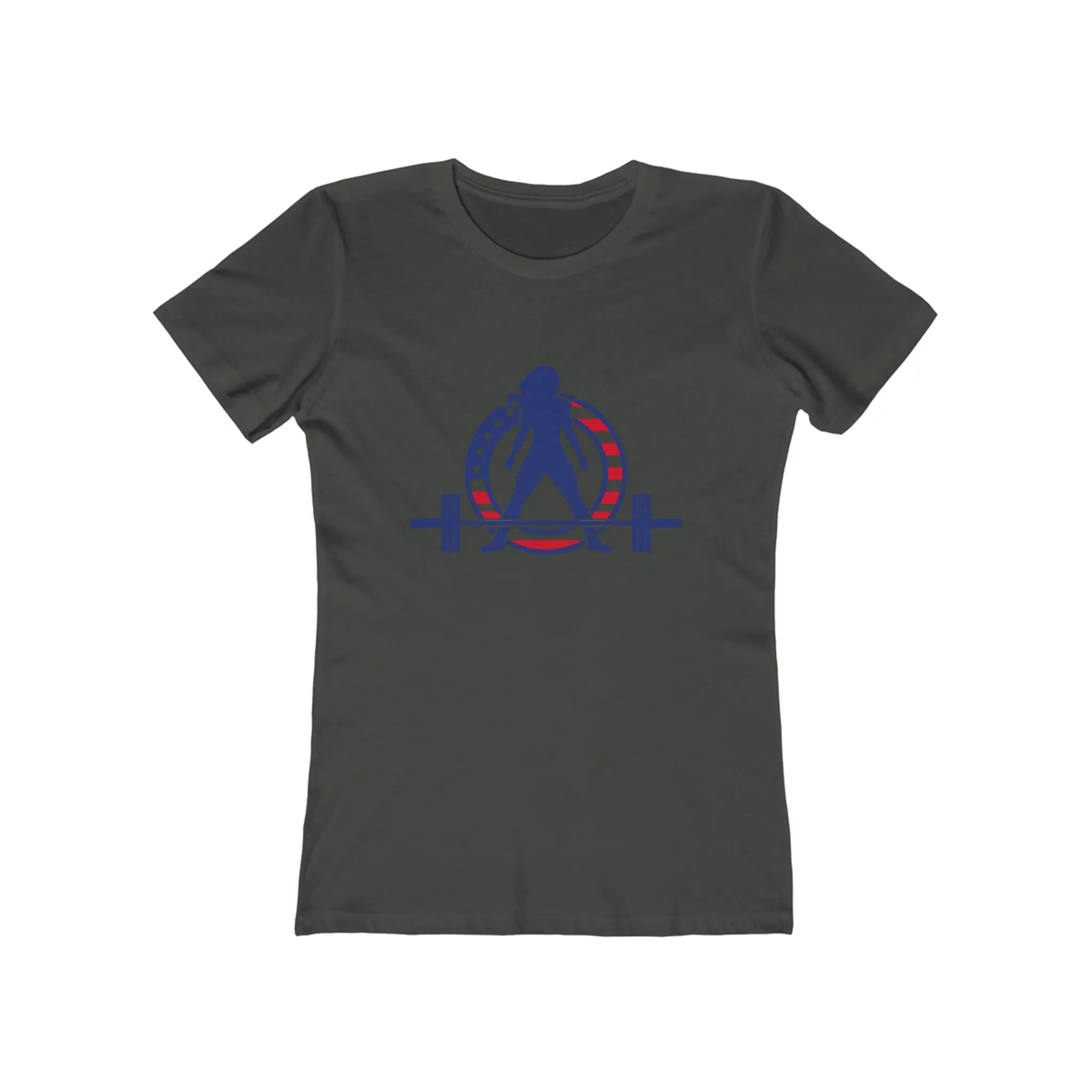 USA Logo - Women's The Boyfriend Tee - USA Light Logo - Plain Back