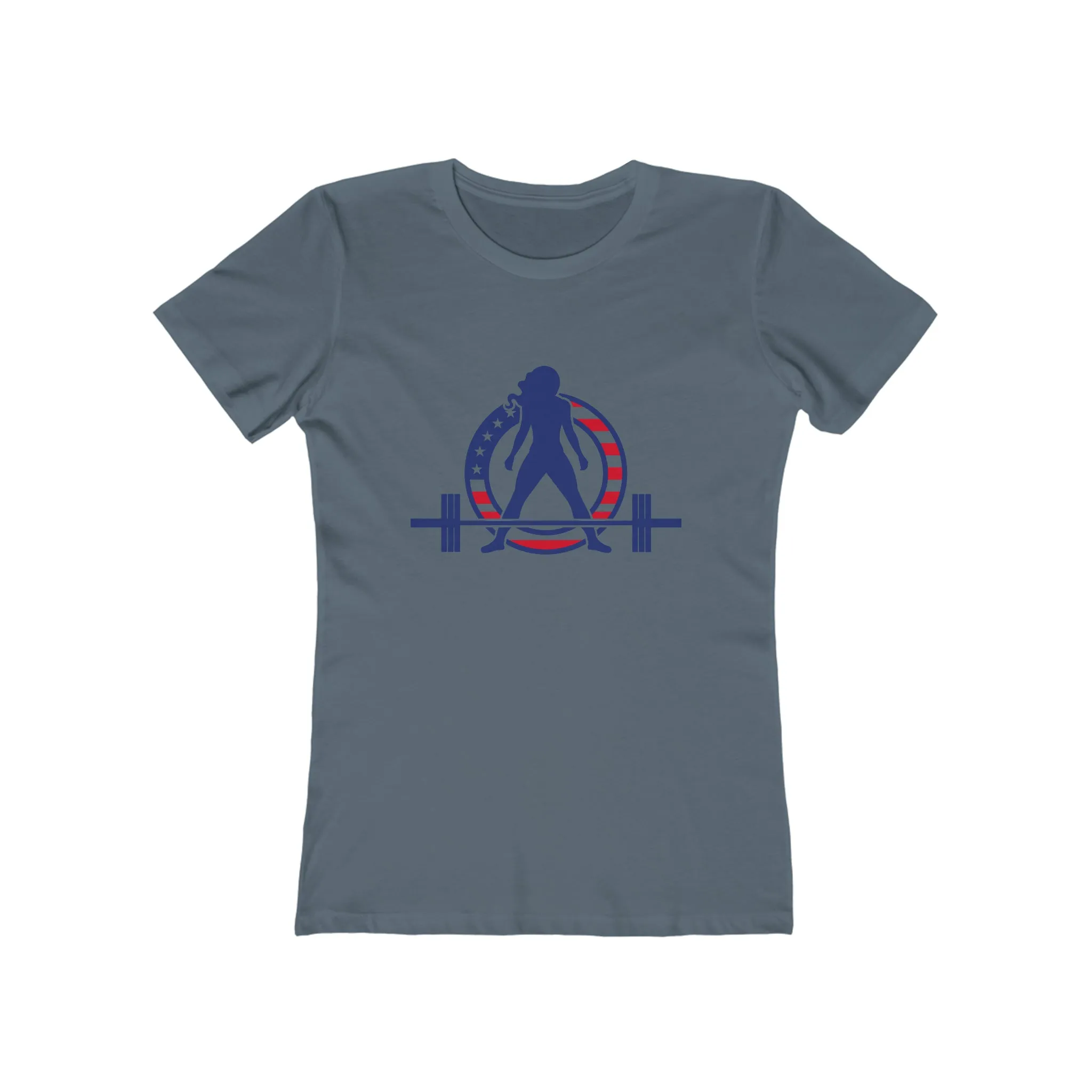 USA Logo - Women's The Boyfriend Tee - USA Light Logo - Plain Back