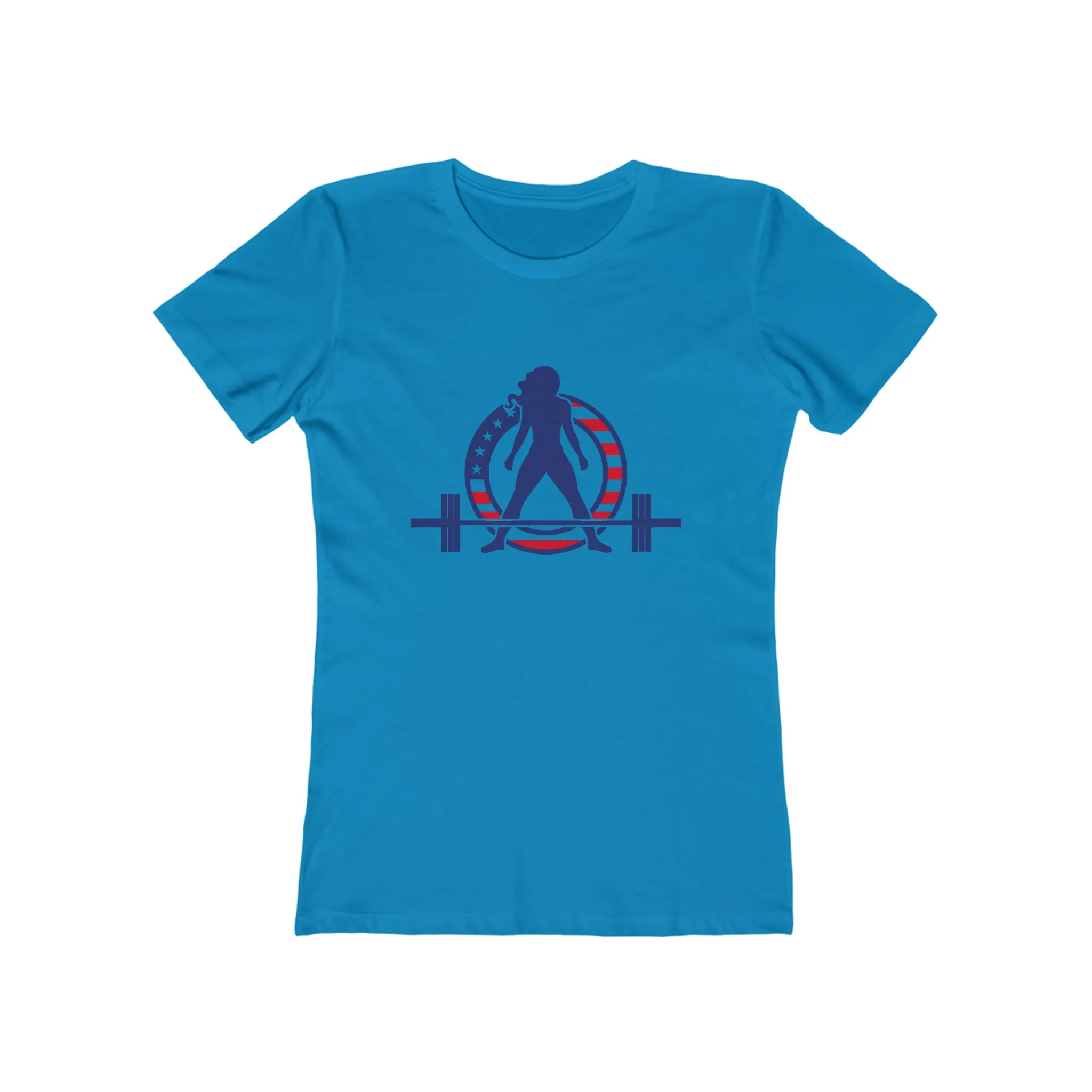 USA Logo - Women's The Boyfriend Tee - USA Light Logo - Plain Back