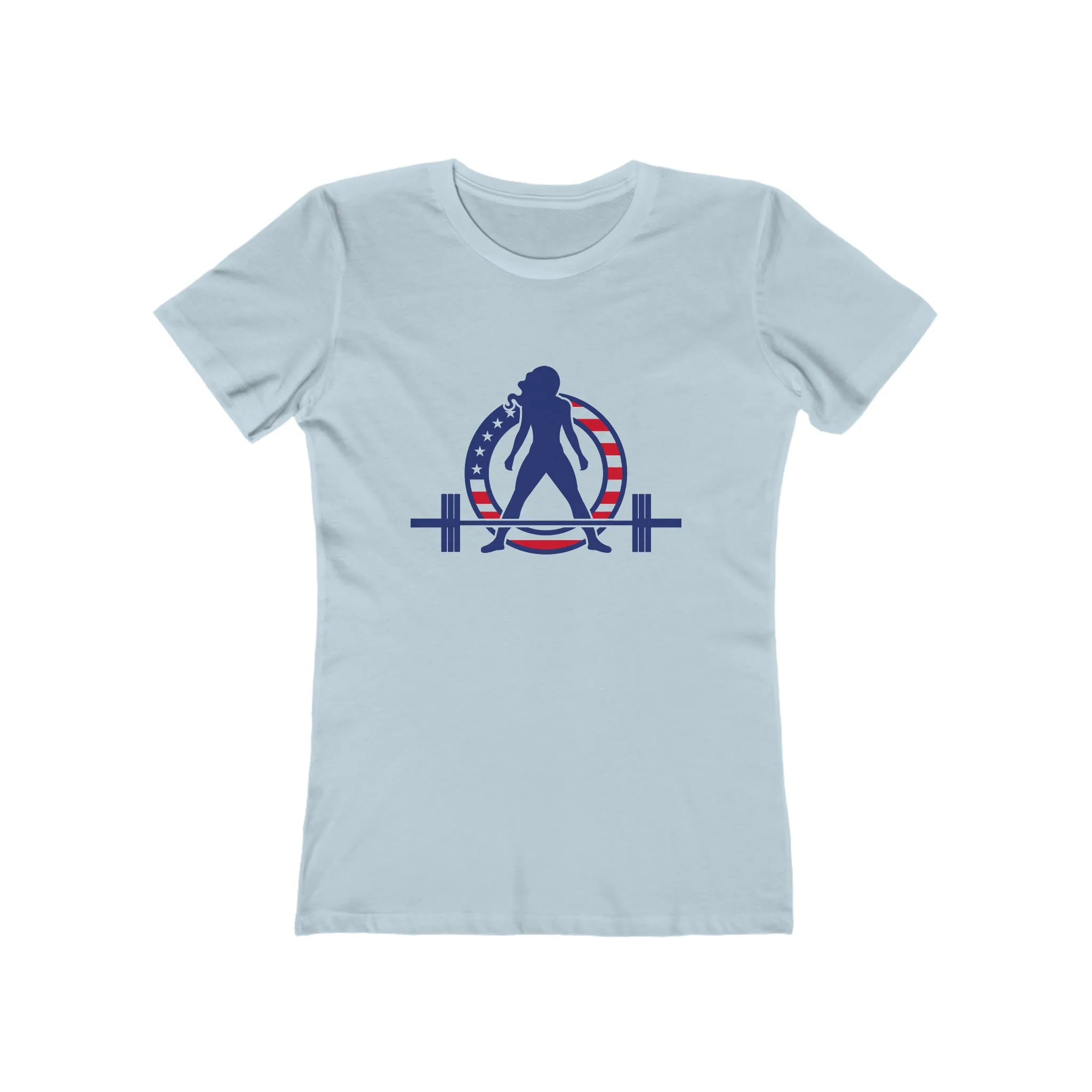 USA Logo - Women's The Boyfriend Tee - USA Light Logo - Plain Back