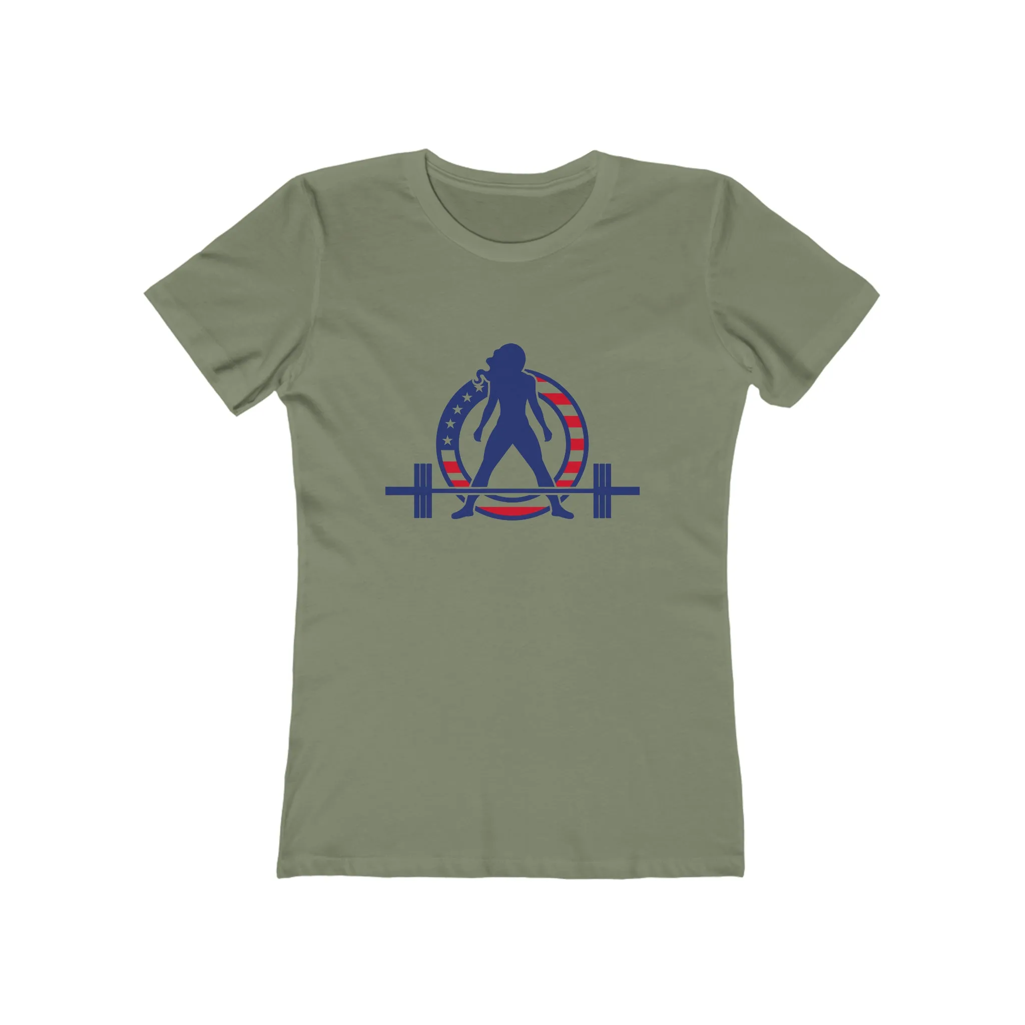 USA Logo - Women's The Boyfriend Tee - USA Light Logo - Plain Back