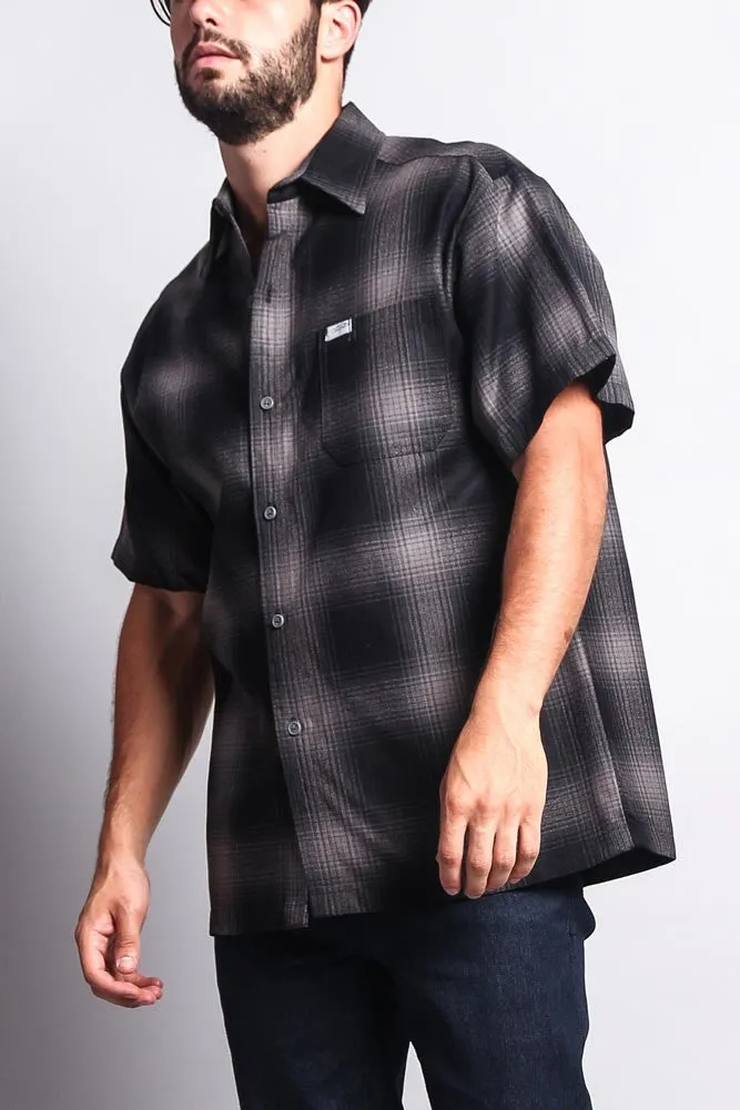 Western Casual Plaid Short Sleeve Button Up Shirt