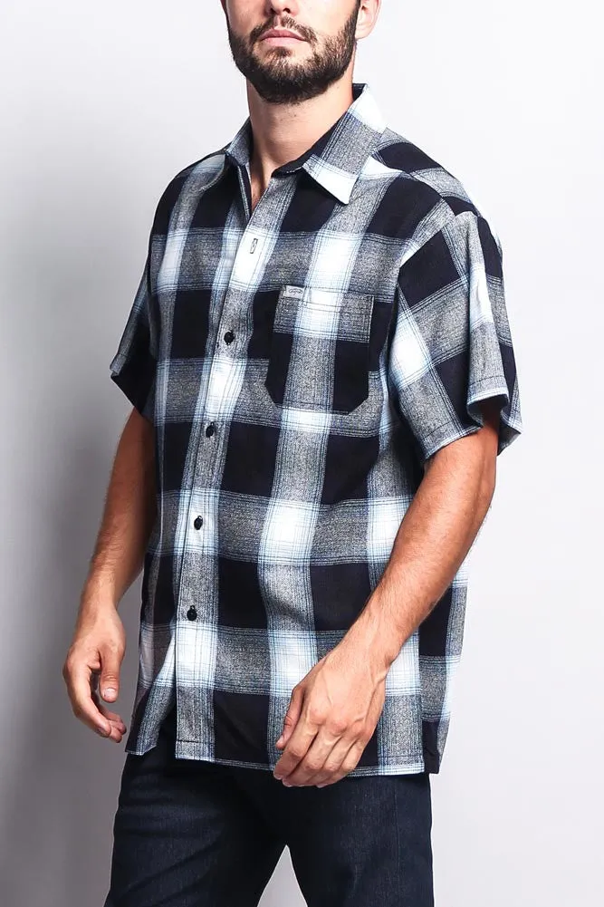 Western Casual Plaid Short Sleeve Button Up Shirt