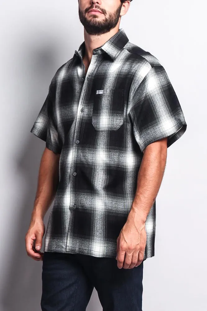 Western Casual Plaid Short Sleeve Button Up Shirt
