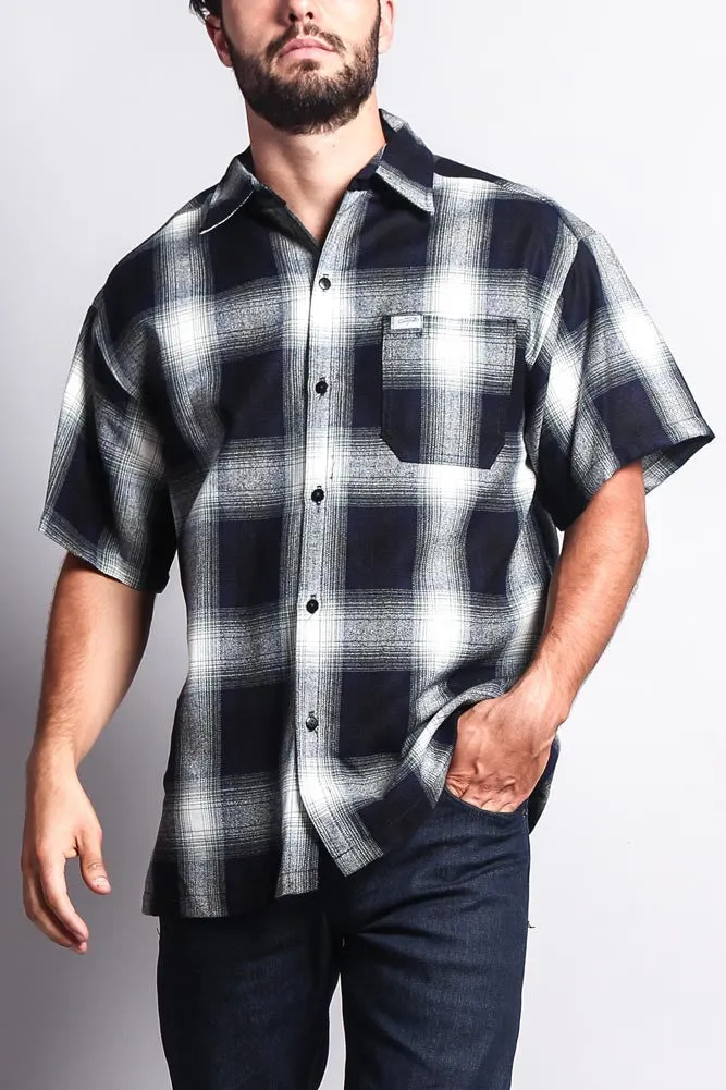 Western Casual Plaid Short Sleeve Button Up Shirt
