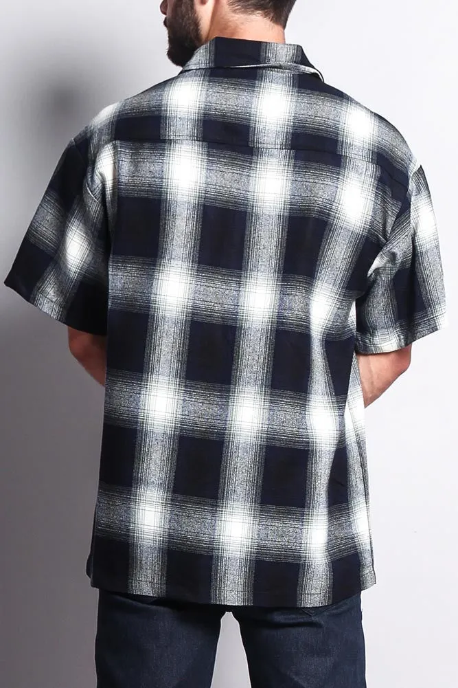 Western Casual Plaid Short Sleeve Button Up Shirt