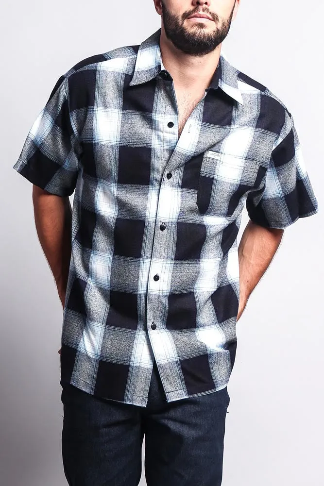 Western Casual Plaid Short Sleeve Button Up Shirt